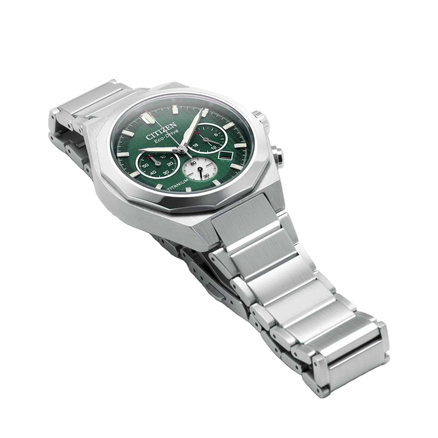 Citizen Super Titanium Zenshin Senkei Green Dial Stainless Steel Watch CA4691-59X