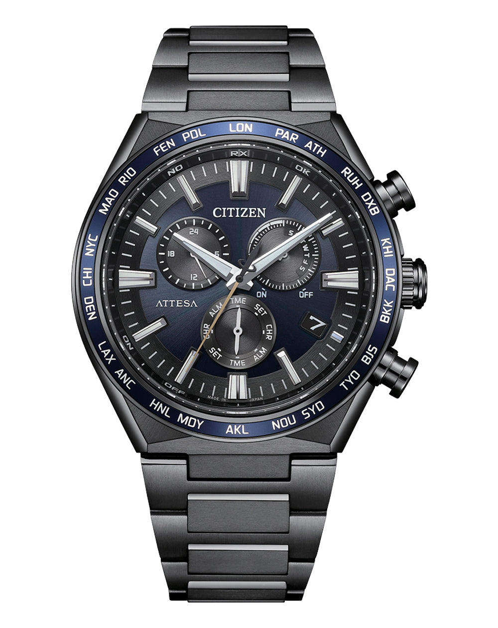 Citizen Attesa Radio Controlled Chronograph Titanium Blue Dial CB5967-66L