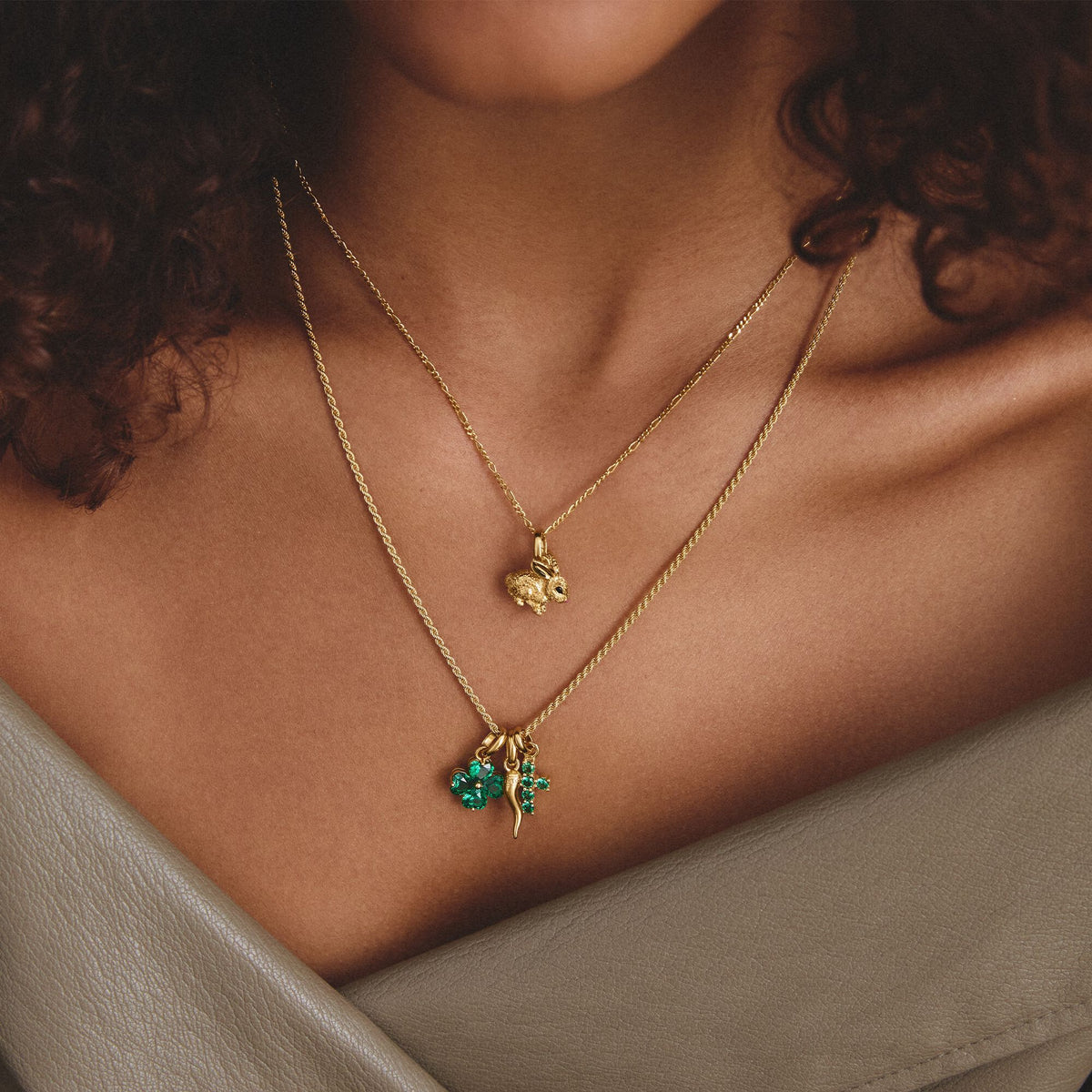 Thomas Sabo Gold-Plated Cross Charm with Green Nano Crystal CCC1206MGRY CCC1206MGRY view 4