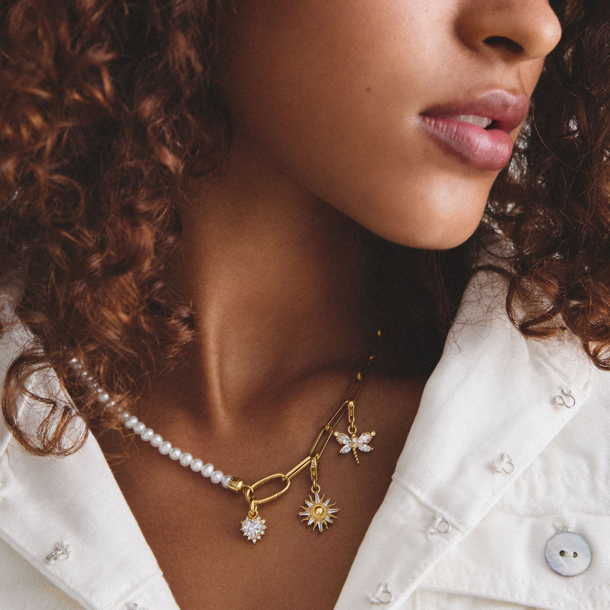 Thomas Sabo Gold-Plated Heart Charm with Heart-Cut White Zirconia CCC1279MY CCC1279MY view 4