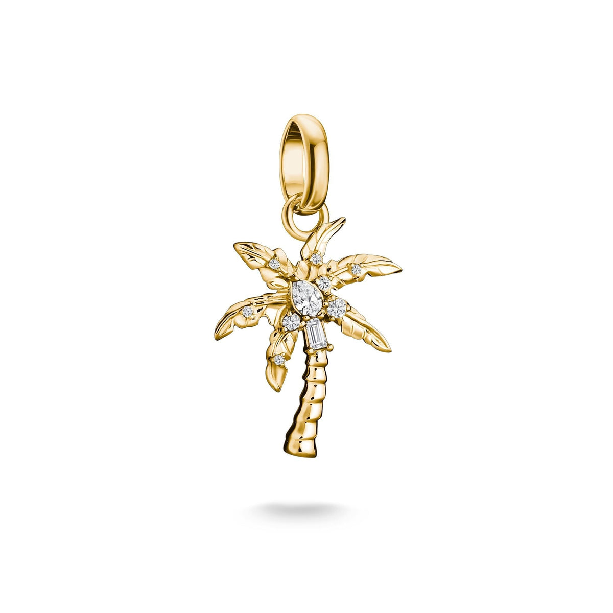 Thomas Sabo Gold-Plated Palm Tree Charm with White Zirconia CCC1354MY CCC1354MY front packshot