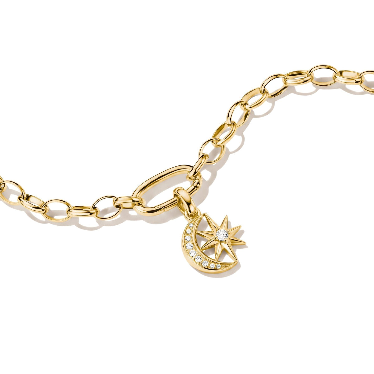 Thomas Sabo Gold-Plated Moon and Star Charm with White Zirconia CCC1365MY CCC1365MY view 2