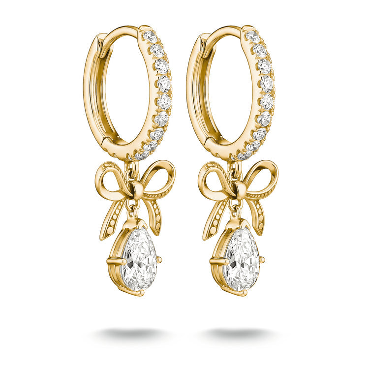 Thomas Sabo Hoop earrings Bow with zirconia in teardrop shape