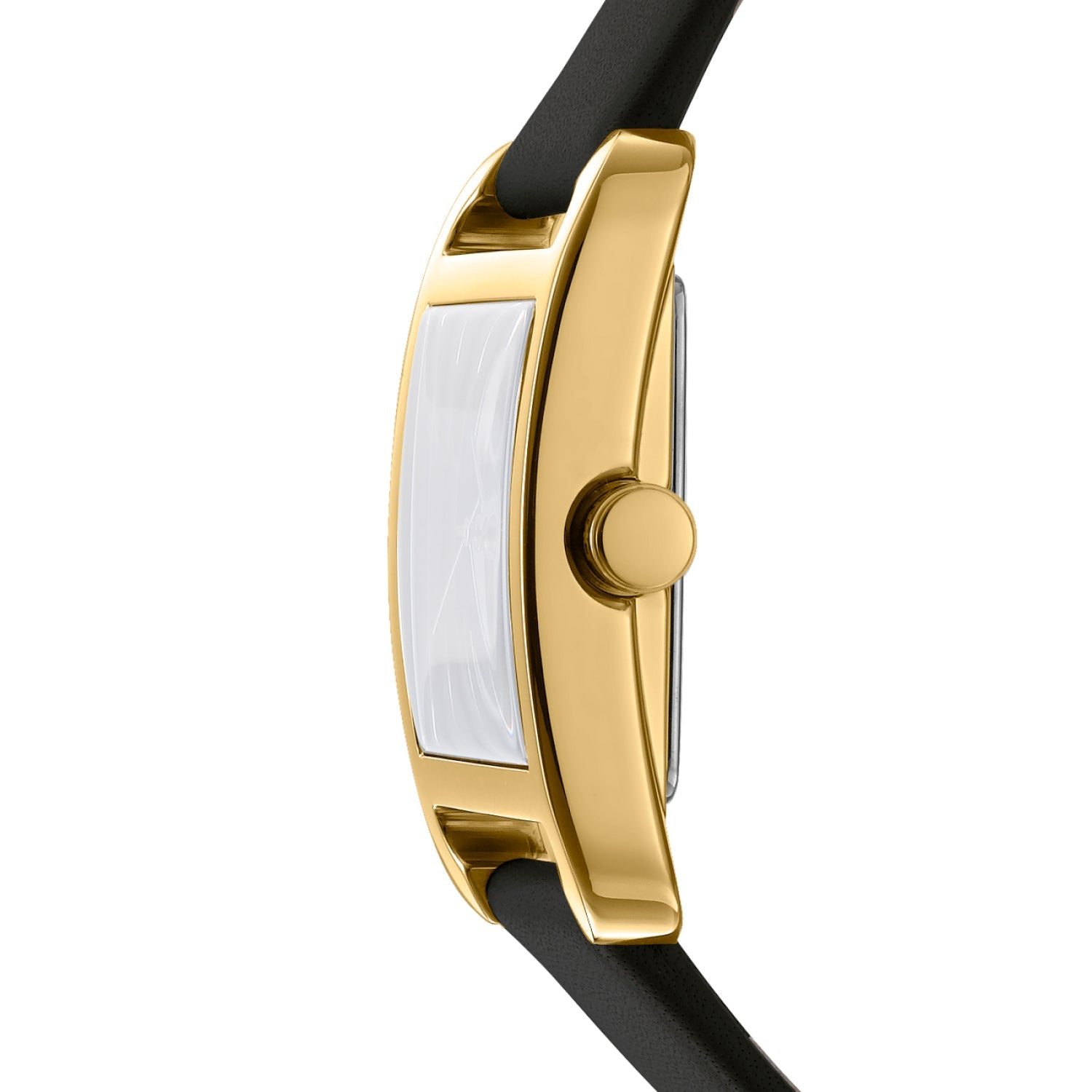 DKNY Gold Stainless Steel Black Dial Leather Women’s Watch 29mm