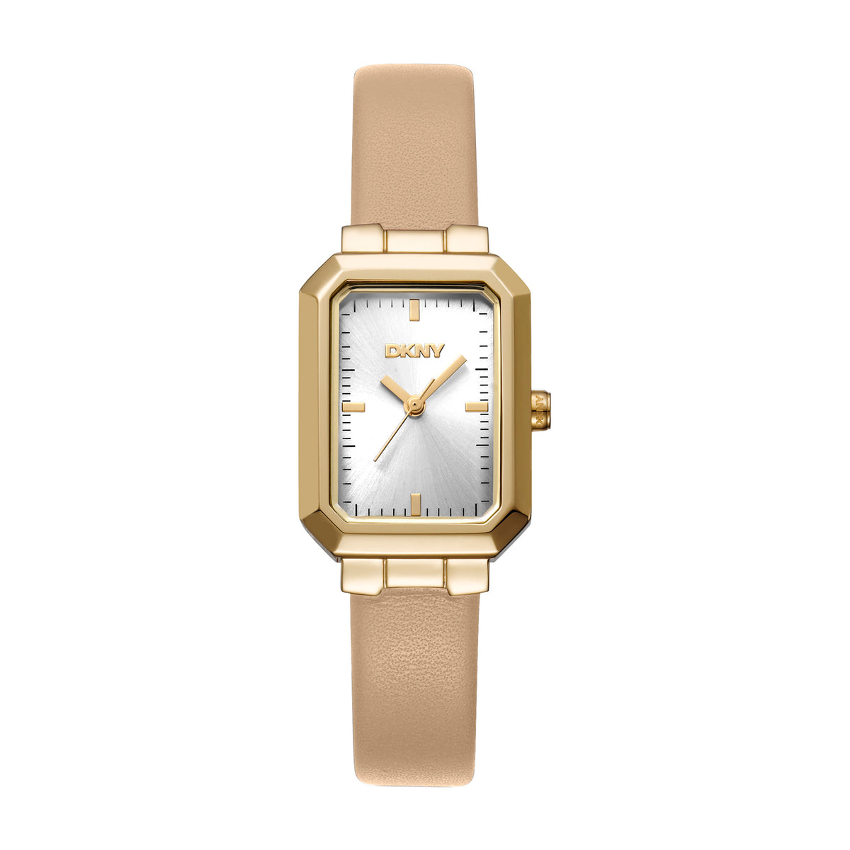 DKNY Uptown Midi Silver Dial Beige Leather Strap Watch  display picture 1