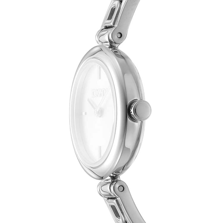 DKNY Silver Stainless Steel Womens Watch Black Dial 26mm Modern