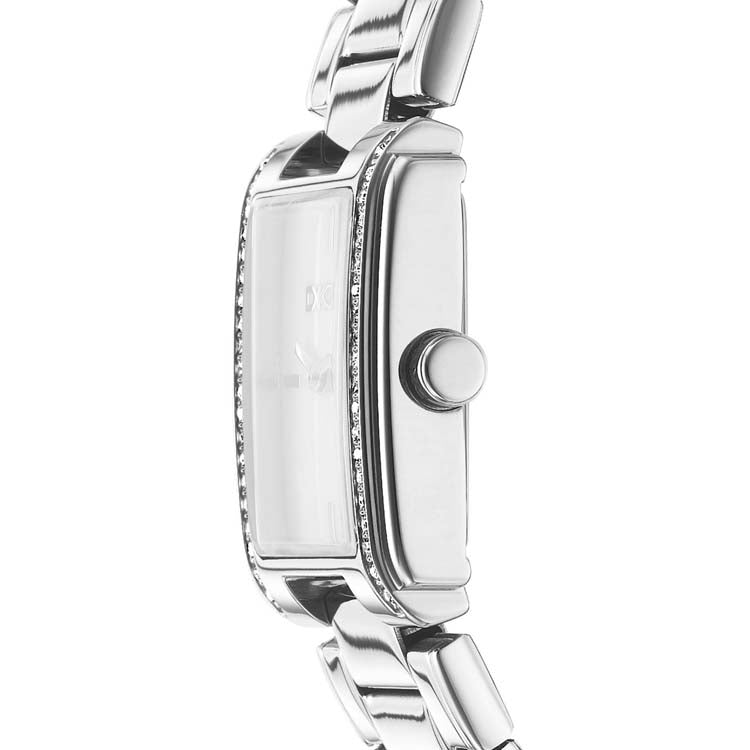 DKNY Silver Stainless Steel Womens Watch Black Dial 23x30mm Modern