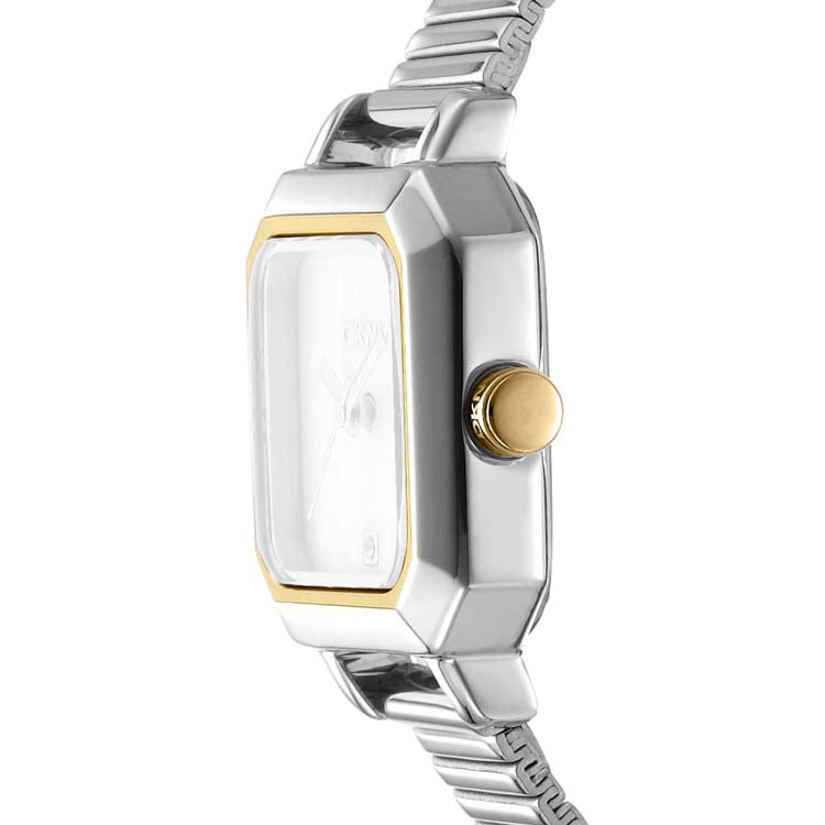 DKNY Two Tone Stainless Steel Womens Watch With Green Dial 22mm