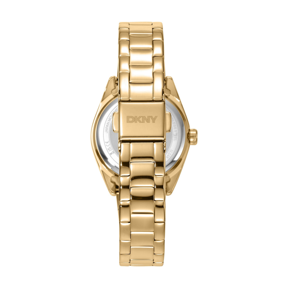 DKNY Logo Gold 28mm Green Dial Womens Watch + Gold Bracelet DK1L145M0065
