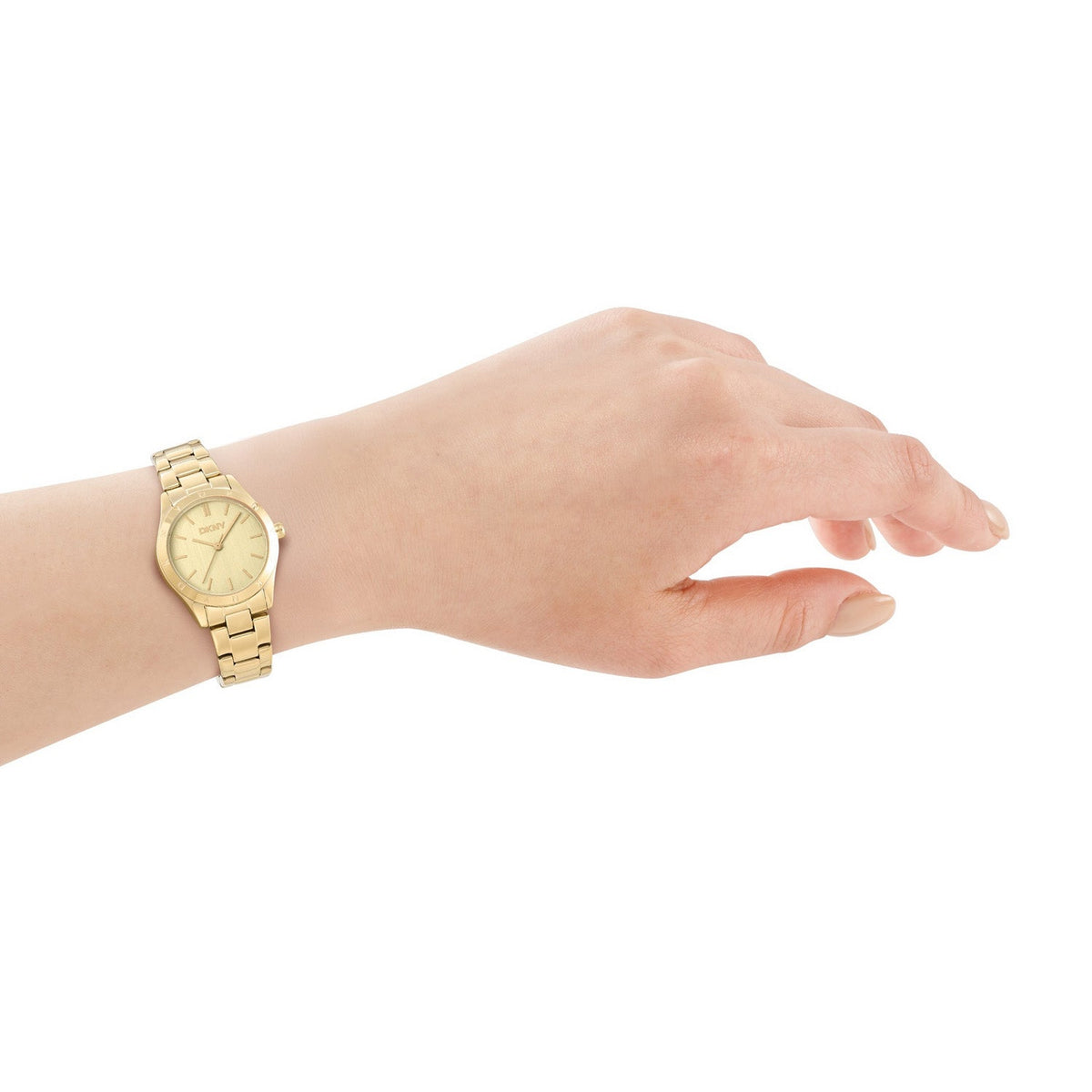 DKNY Logo Gold Dial Gold Steel Womens Watch DK1L147M0055 view 4