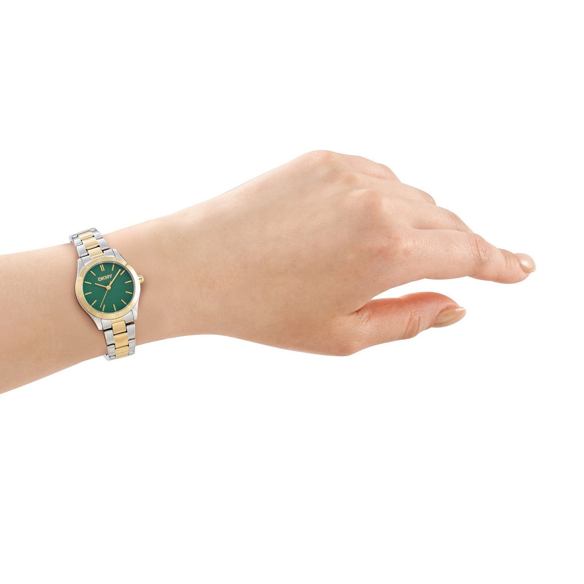 DKNY Logo Green Dial Two Tone Steel Womens Watch DK1L147M0085 view 4