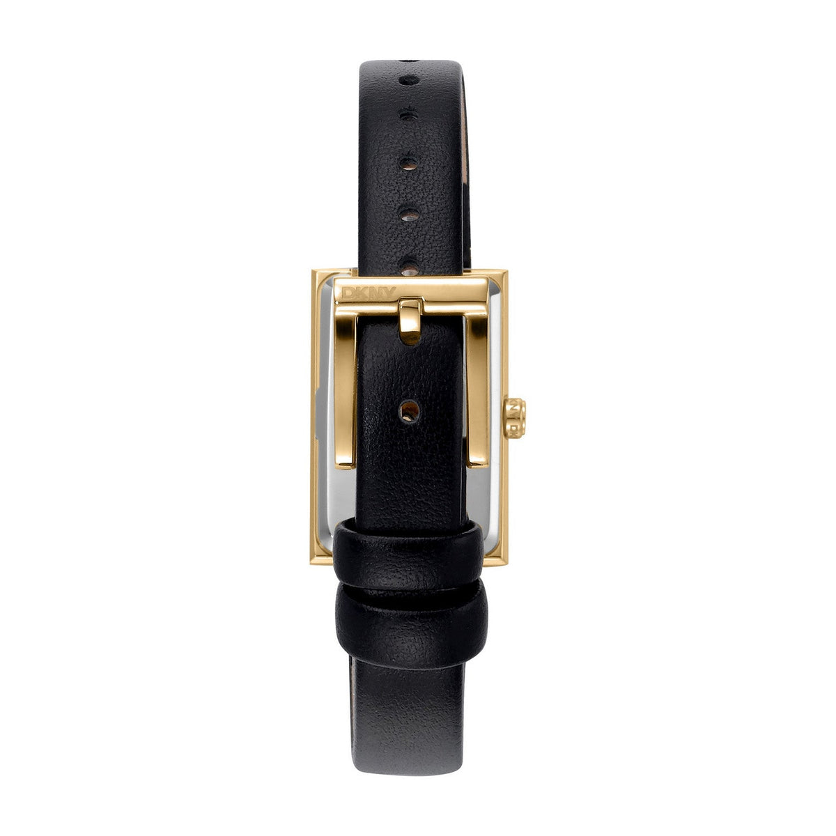DKNY Signature Shape Champagne Dial Black Leather Womens Watch DK1L151L0025 view 2