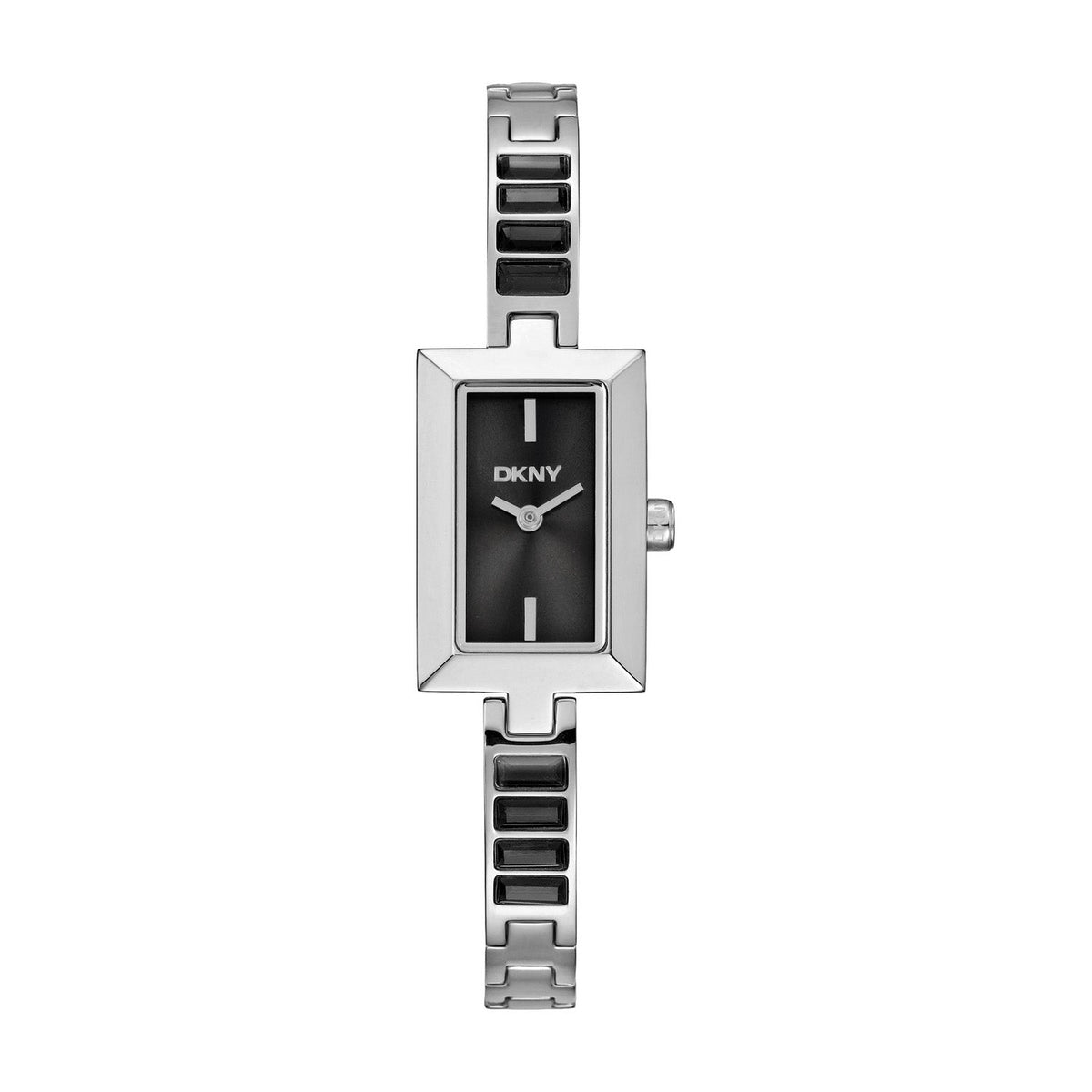 DKNY Signature Shape Black Dial Black / Silver Steel Womens Watch DK1L166M0025 front packshot