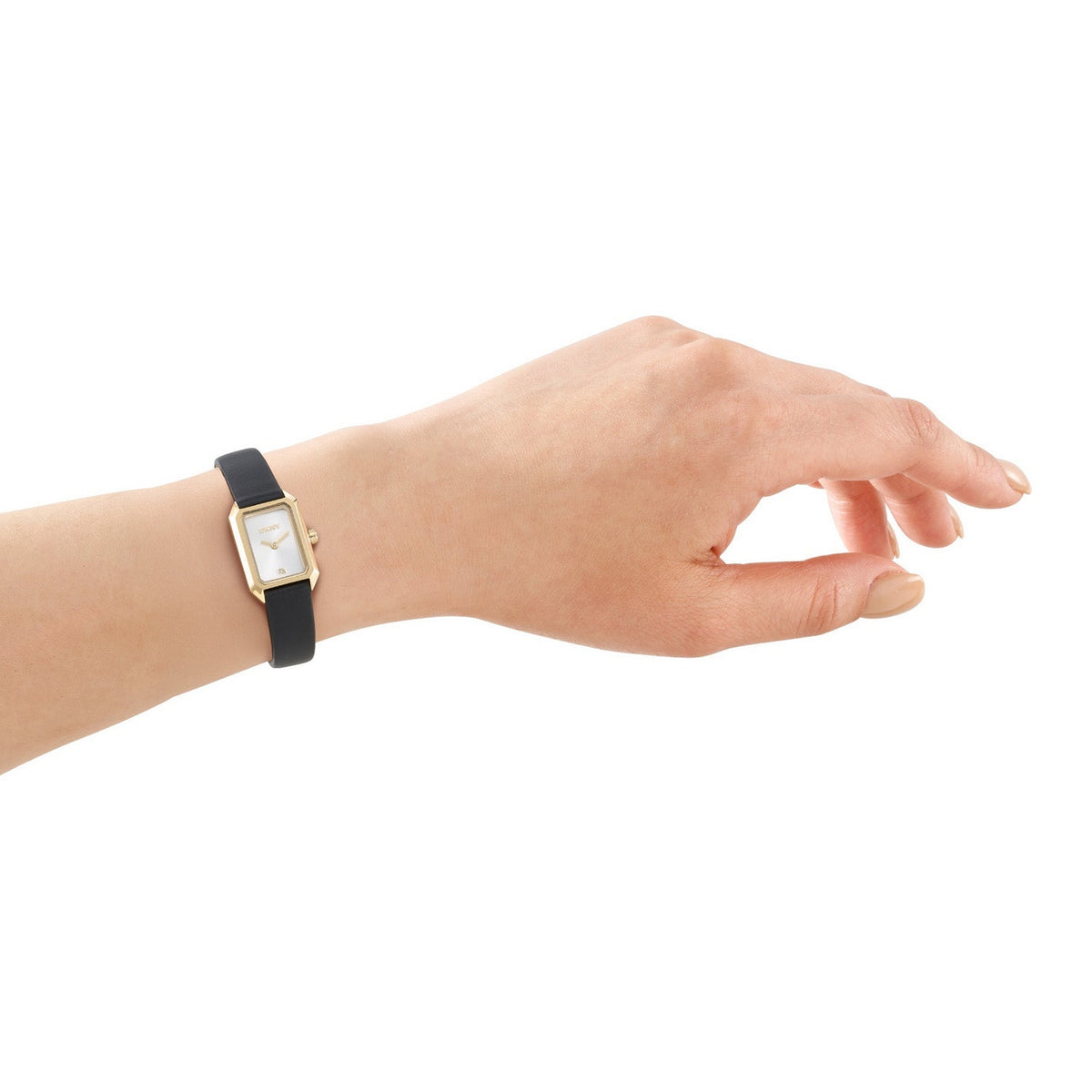 DKNY Signature Shape Black Dial Black Leather Womens Watch DK1L180L0025 view 4