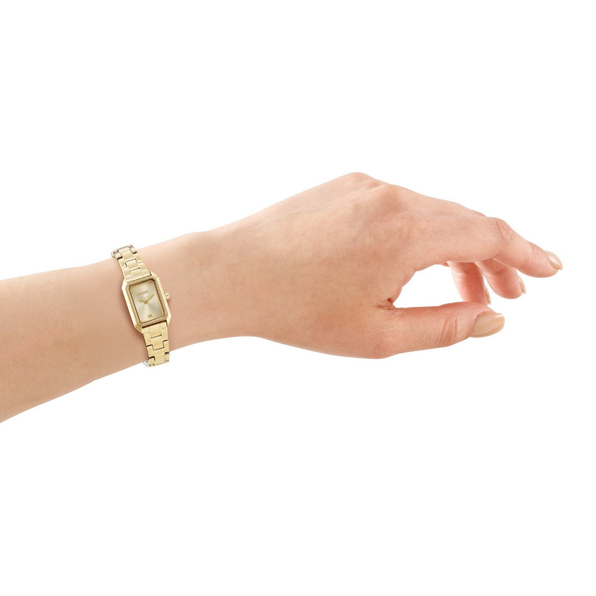 DKNY Signature Shape Champagne Dial Gold Steel Womens Watch DK1L180M0065 view 4