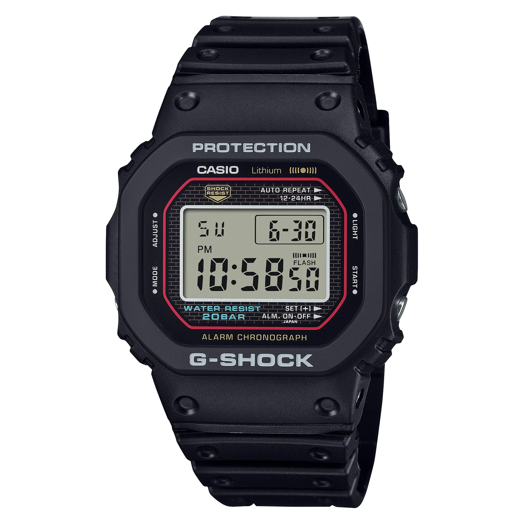 G-Shock Re-Creation Of DW-5000 Black Resin Band Watch DW5600R-1A