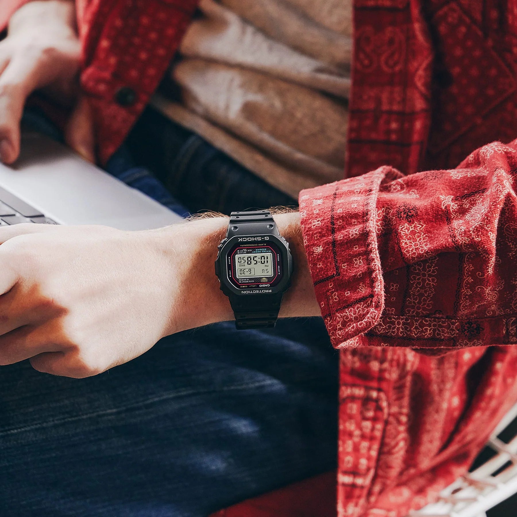 G-Shock Re-Creation Of DW-5000 Black Resin Band Watch DW5600R-1A