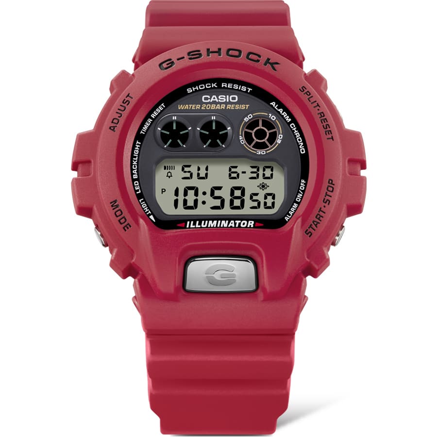 G-Shock Digital 6900 Series Grey Dial Red Resin Band Watch DW6900TR-4D