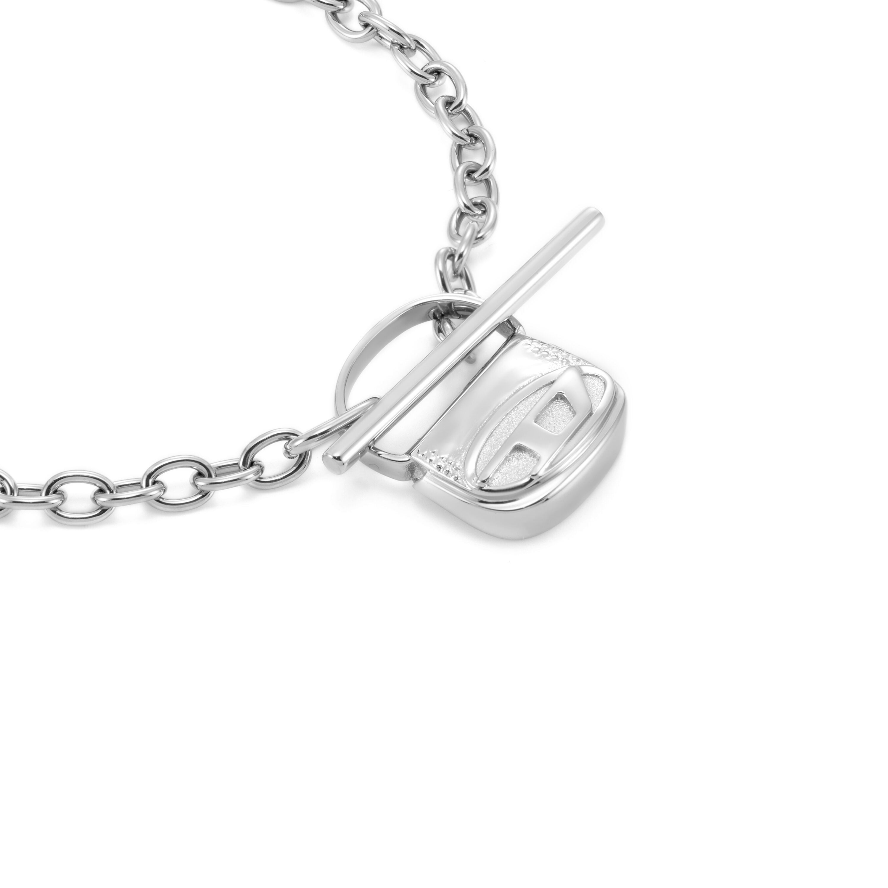 Diesel Steel Silver 1DR Bag Charm Bracelet DX1592040