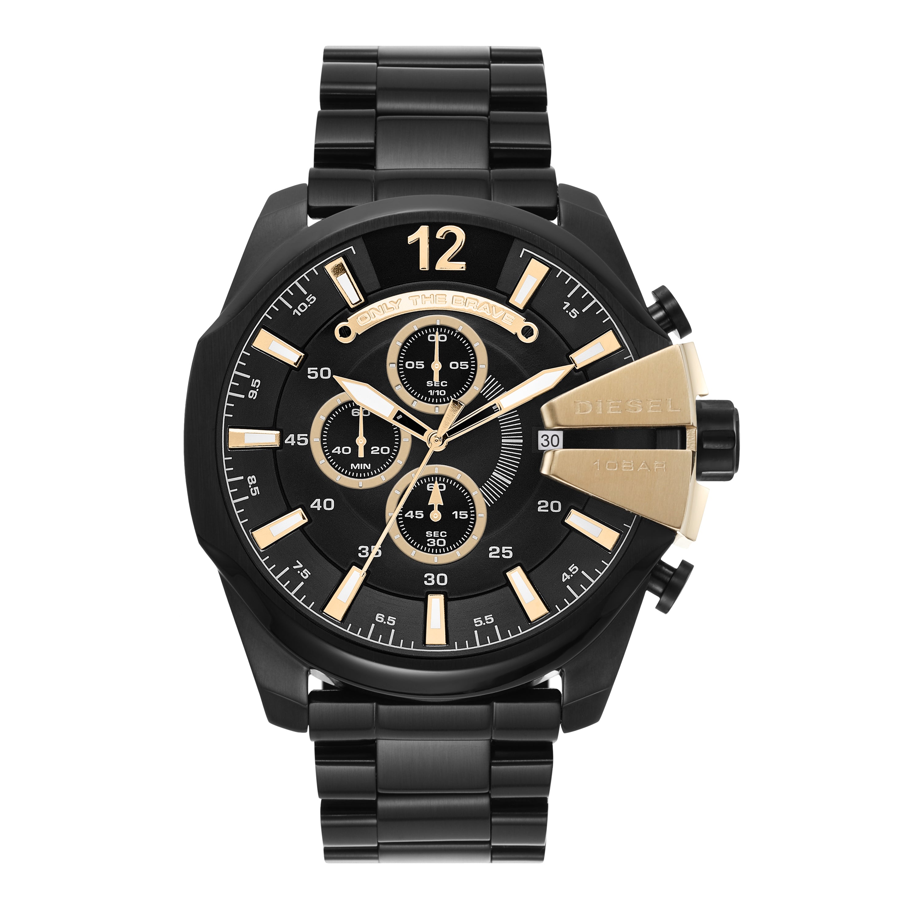 Diesel Mega Chief Black Chronograph Stainless Steel Men's Watch DZ4338 –  Watch Direct