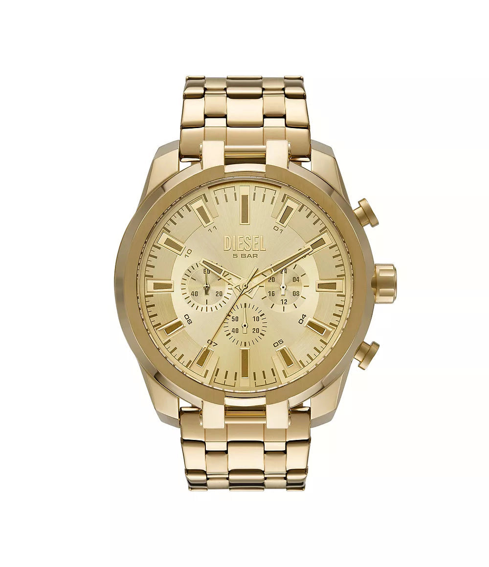 Diesel Split Chronograph Gold-Tone Stainless Steel Watch DZ4590