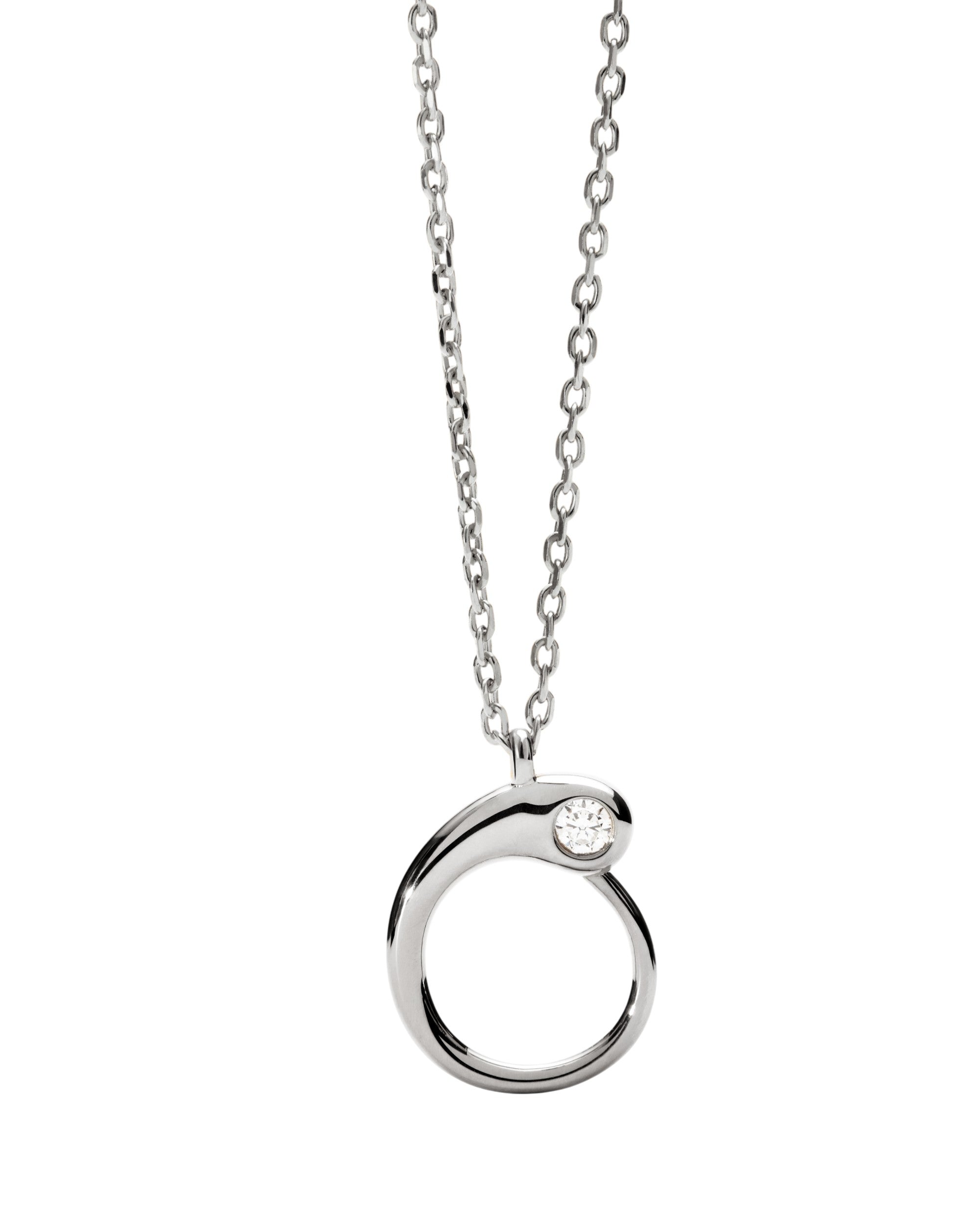 PDPAOLA Initial Letter Pendant O Necklace Silver