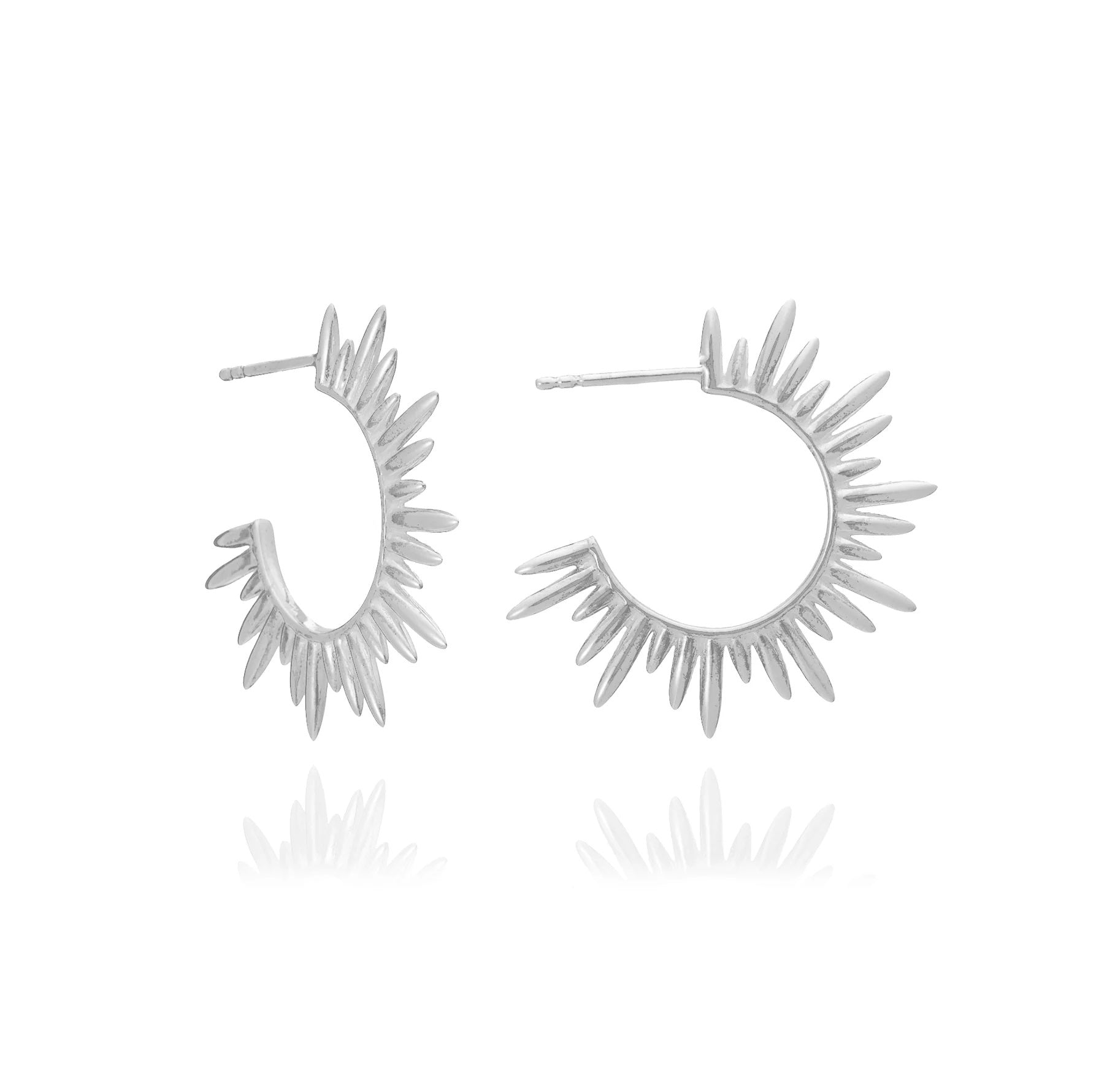 Rachel Jackson Electric Goddess Medium Silver Hoop Earrings