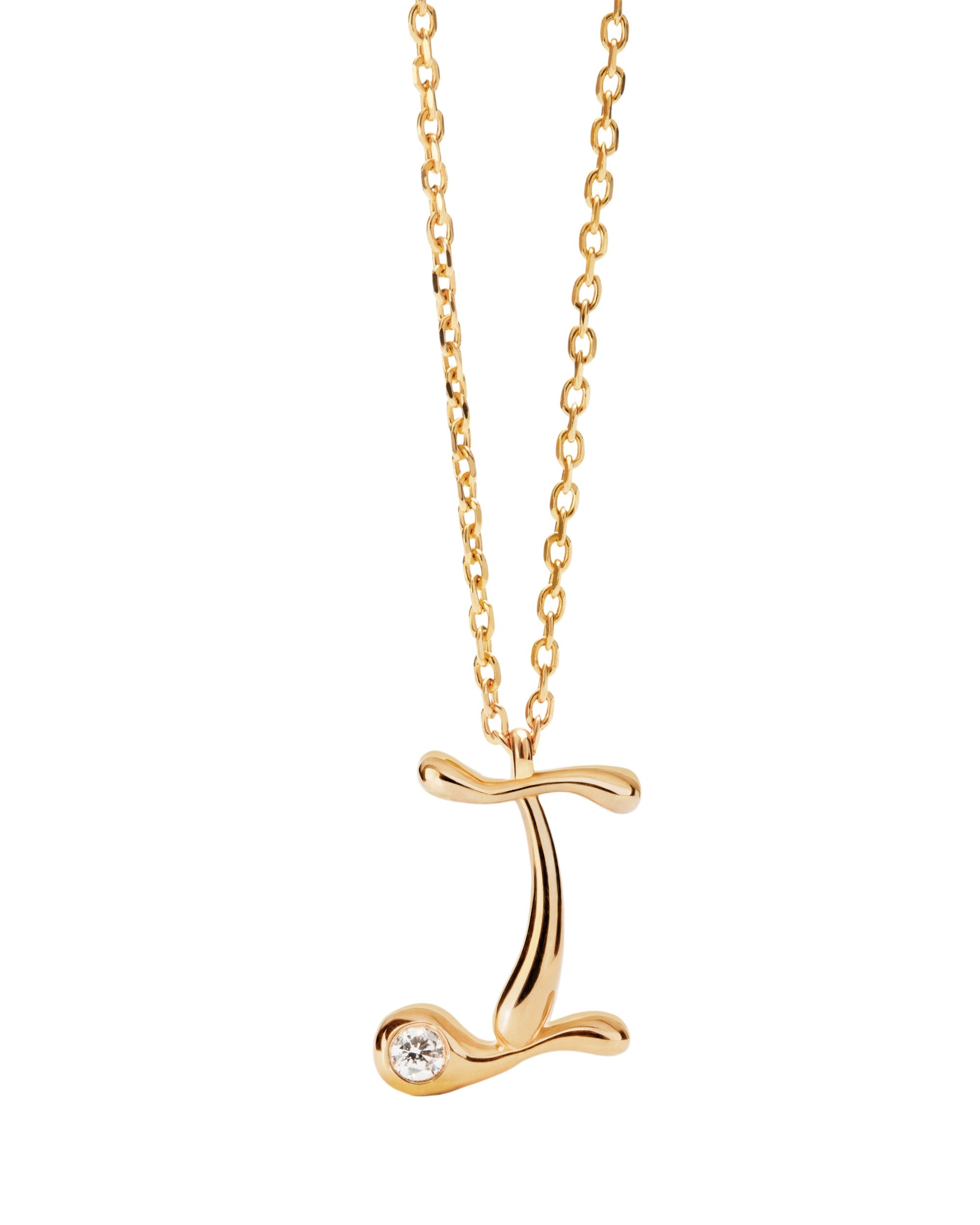 PDPAOLA Initial Letter Pendant I Necklace Gold