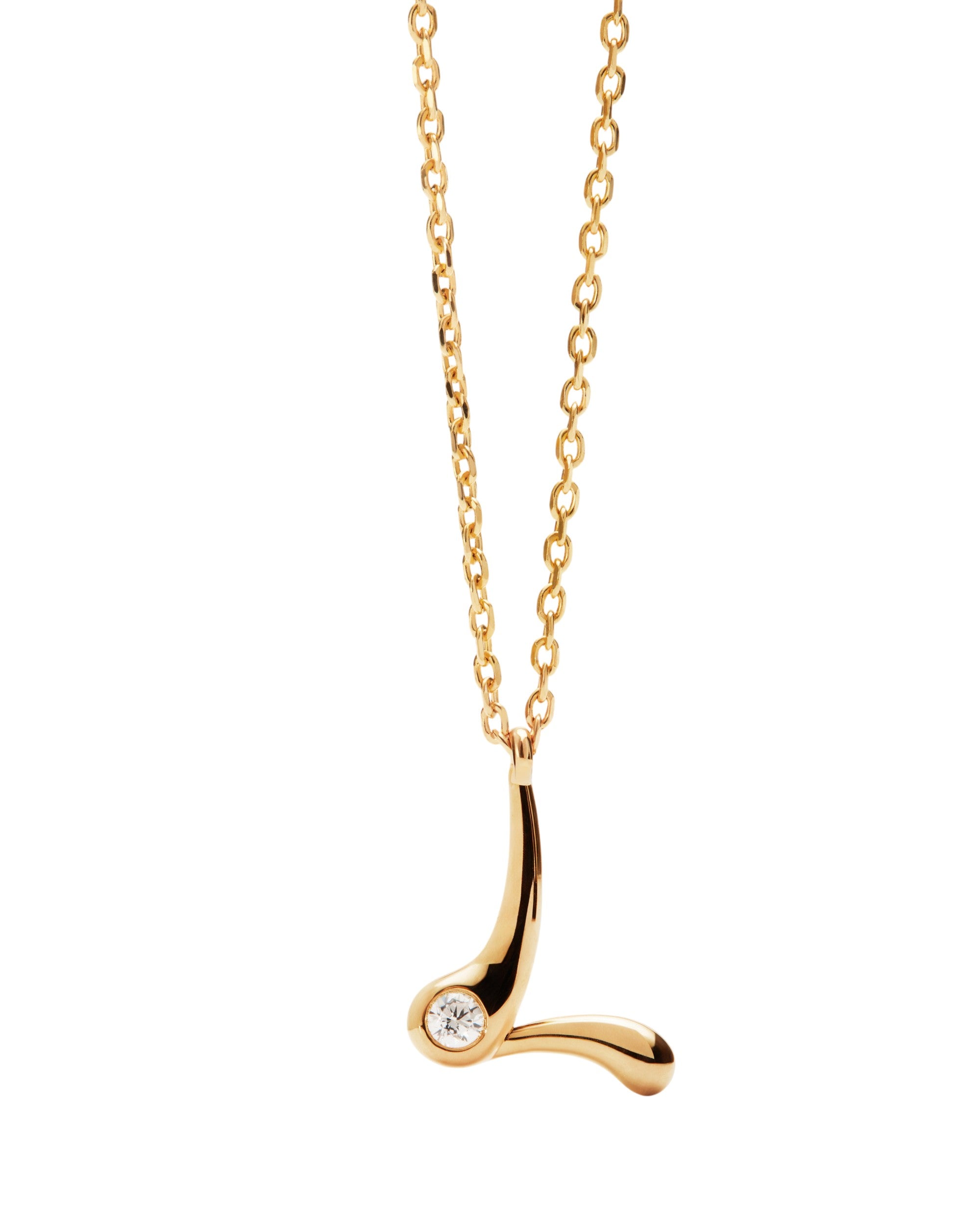 PDPAOLA Initial Letter Pendant L Necklace Gold