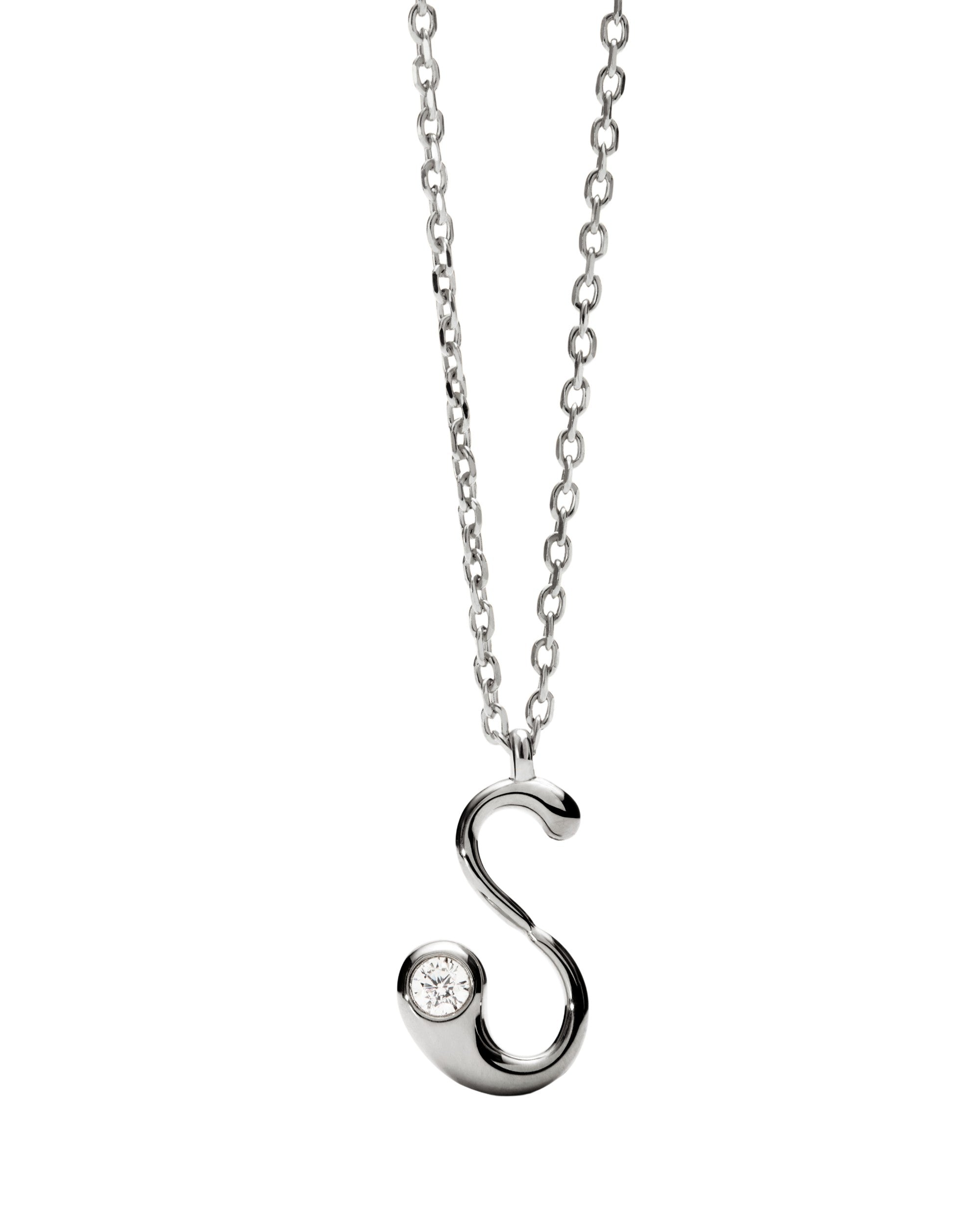 PDPAOLA Initial Letter Pendant S Necklace Silver