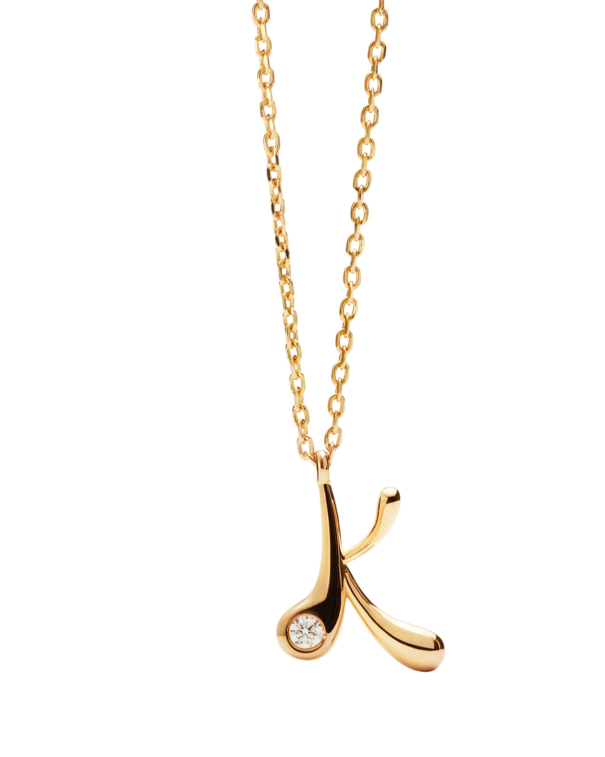 PDPAOLA Initial Letter Pendant K Necklace Gold