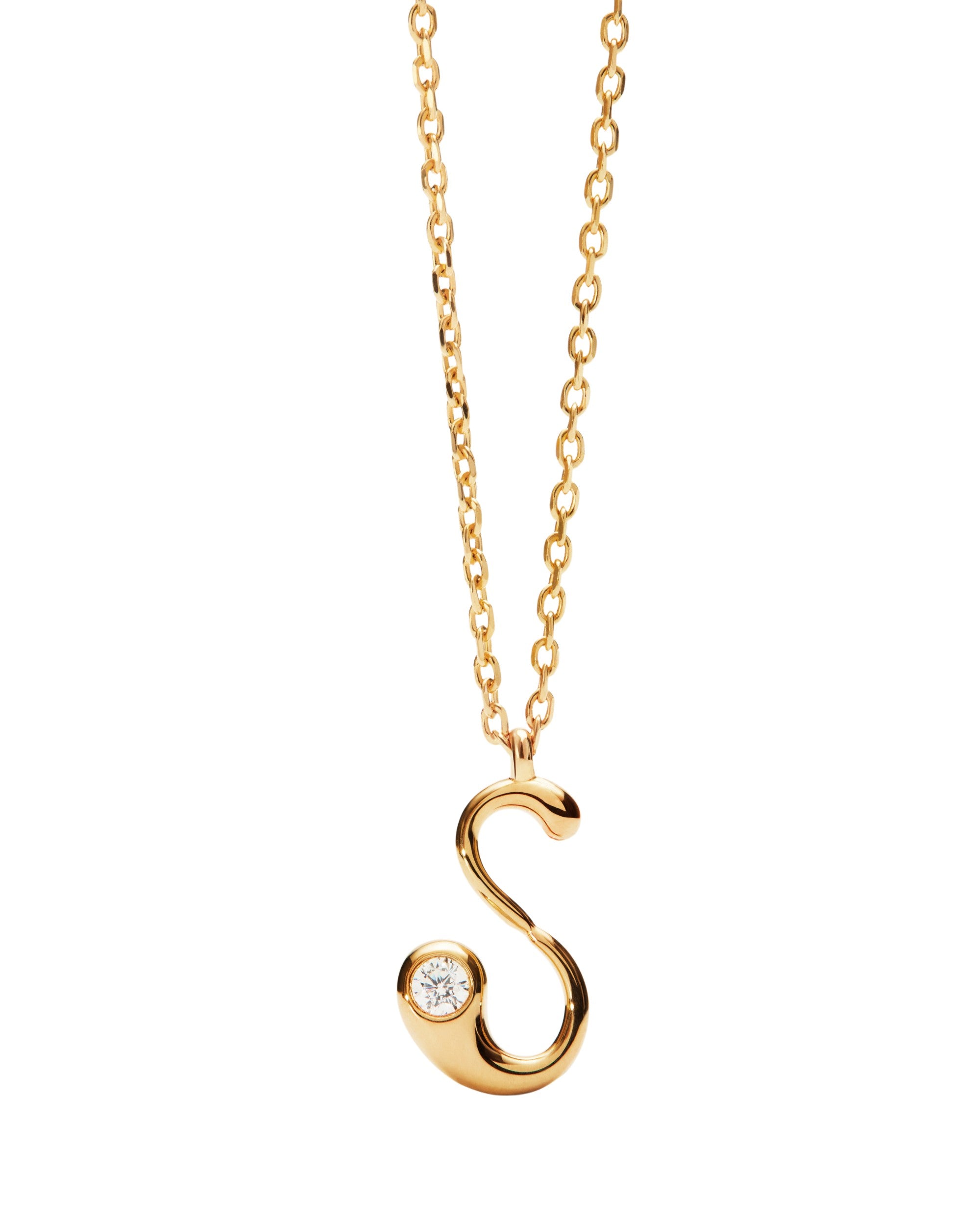 PDPAOLA Initial Letter Pendant S Necklace Gold
