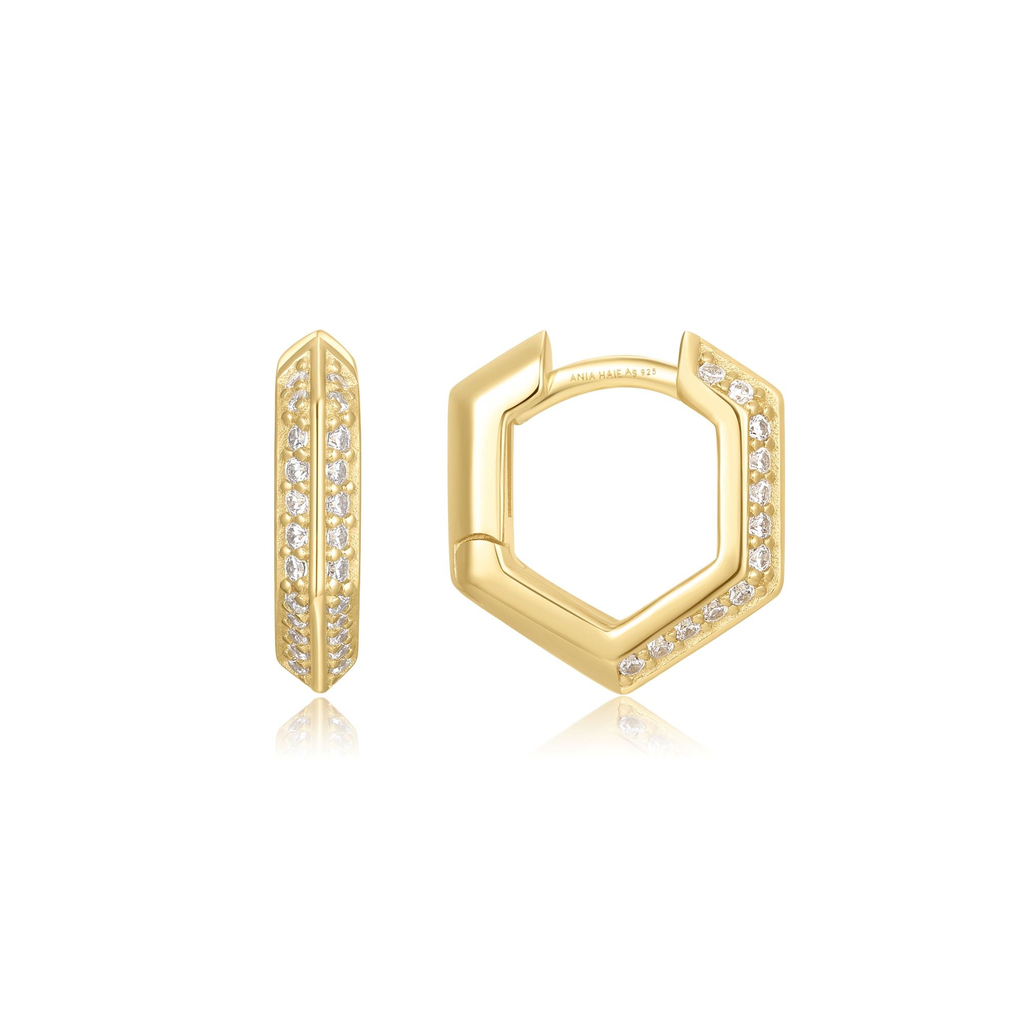 Ania Haie Gold Huggie Hoop Earrings Sparkling Confidence Jewelry