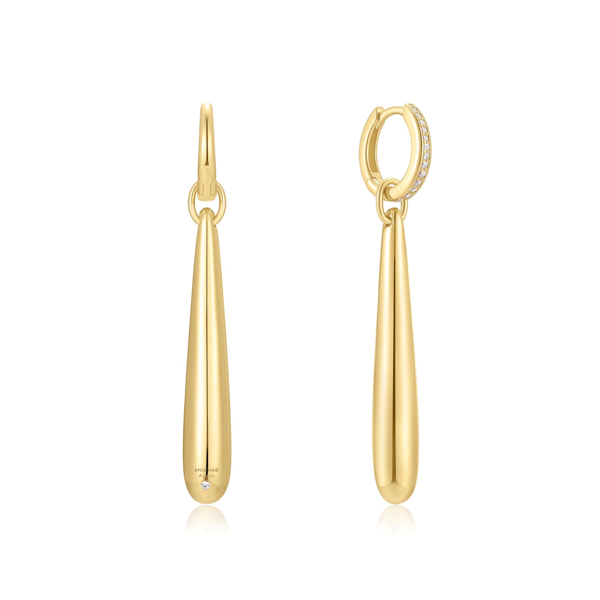 Ania Haie Gold Water Droplet Earrings Modern Chic Sterling Silver