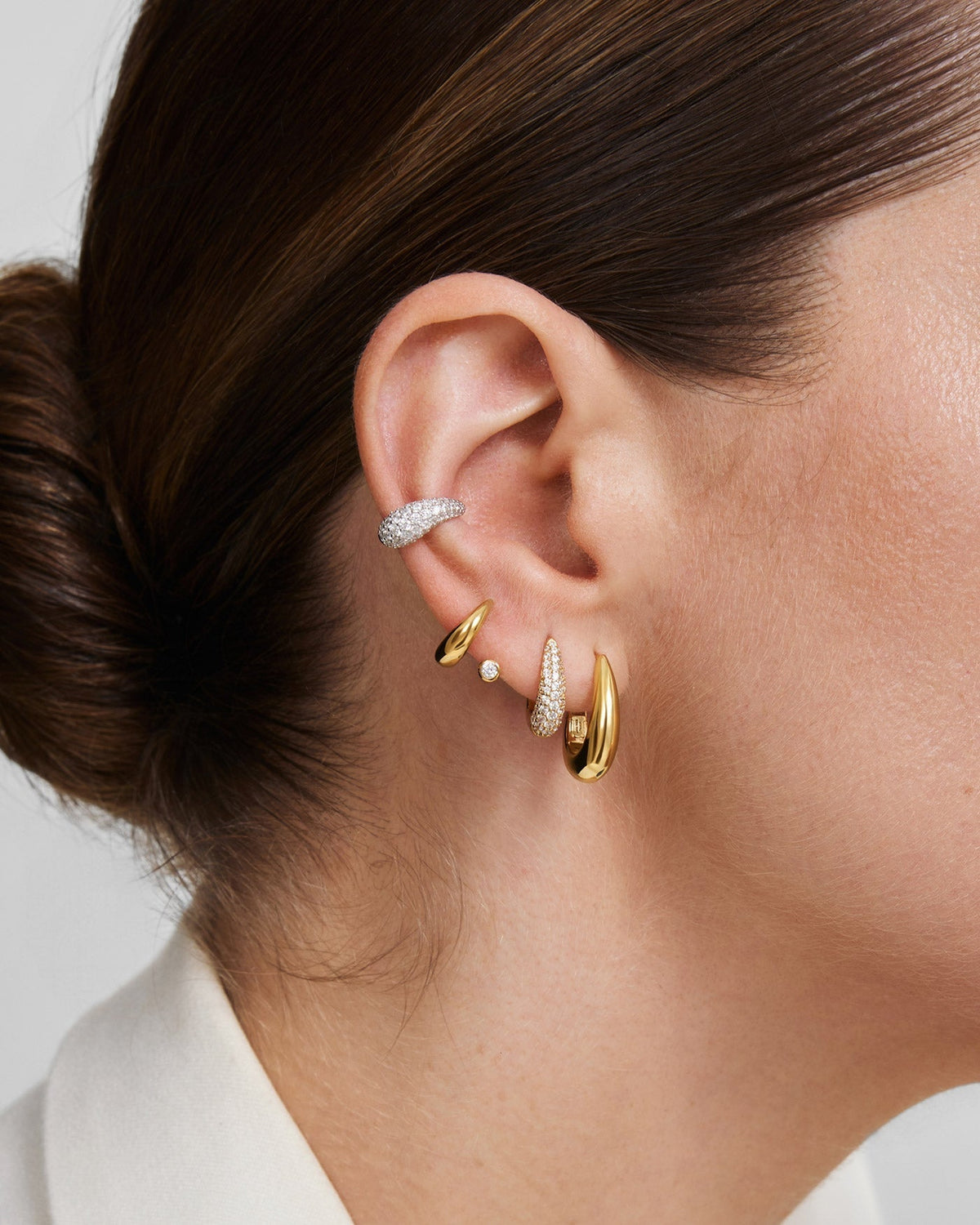 Ania Haie Gold Classic Dome Hoop Earrings E078-11G E078-11G view 3