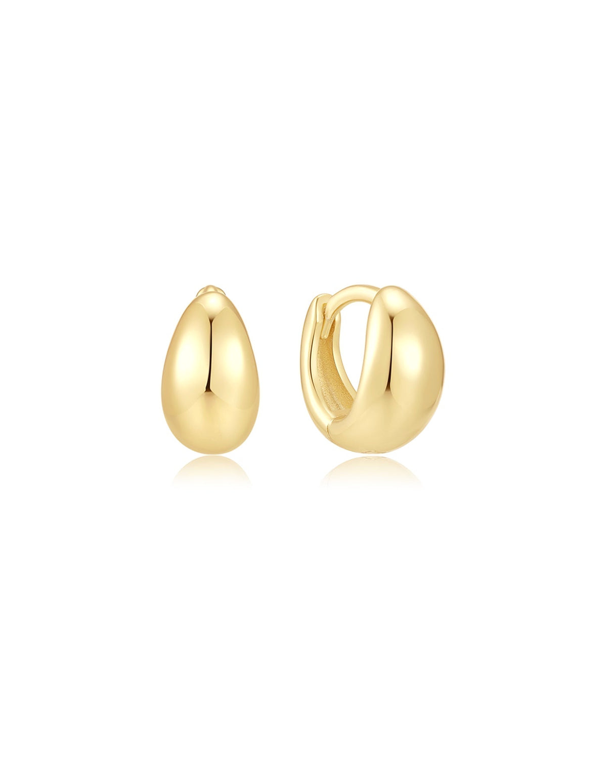 Ania Haie Gold Organic Dome Pebble Huggie Hoop Earrings E076-11G E076-11G front packshot