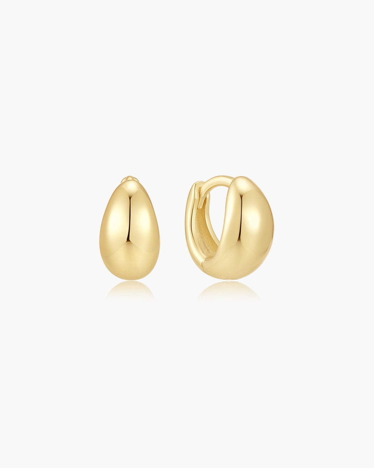 Ania Haie Gold Organic Dome Pebble Huggie Hoop Earrings E076-11G E076-11G front packshot