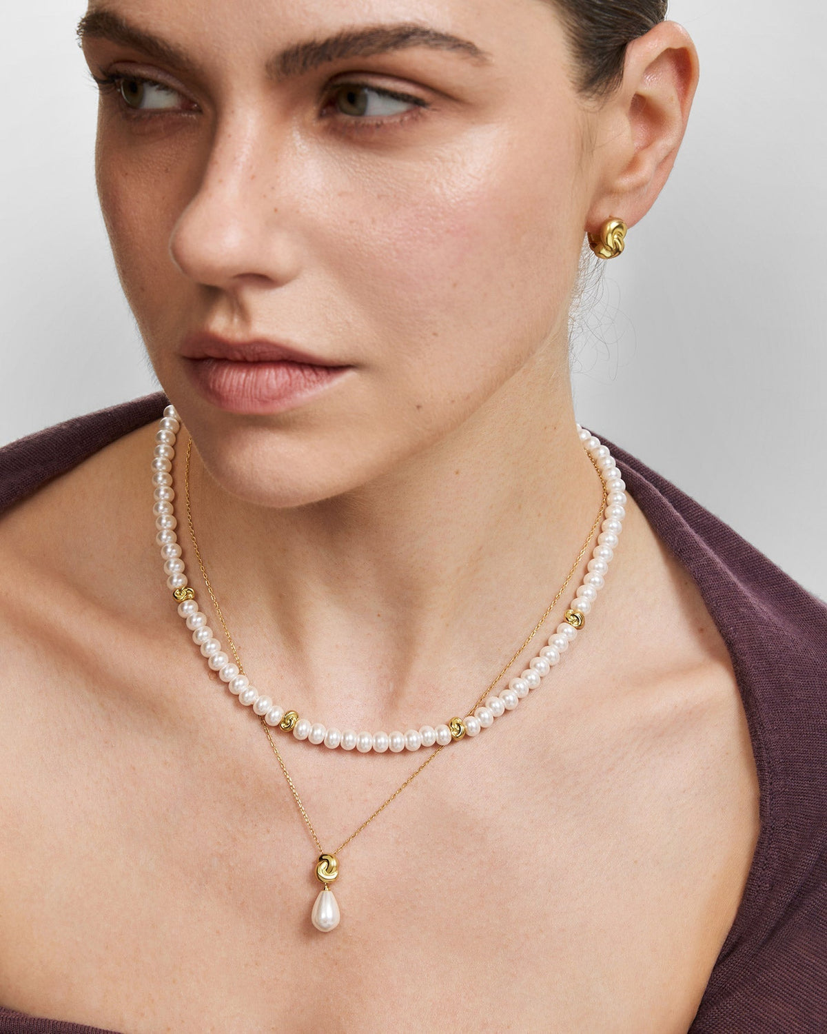 Ania Haie Gold Twist & Shell Pearl Necklace N077-03G N077-03G view 2