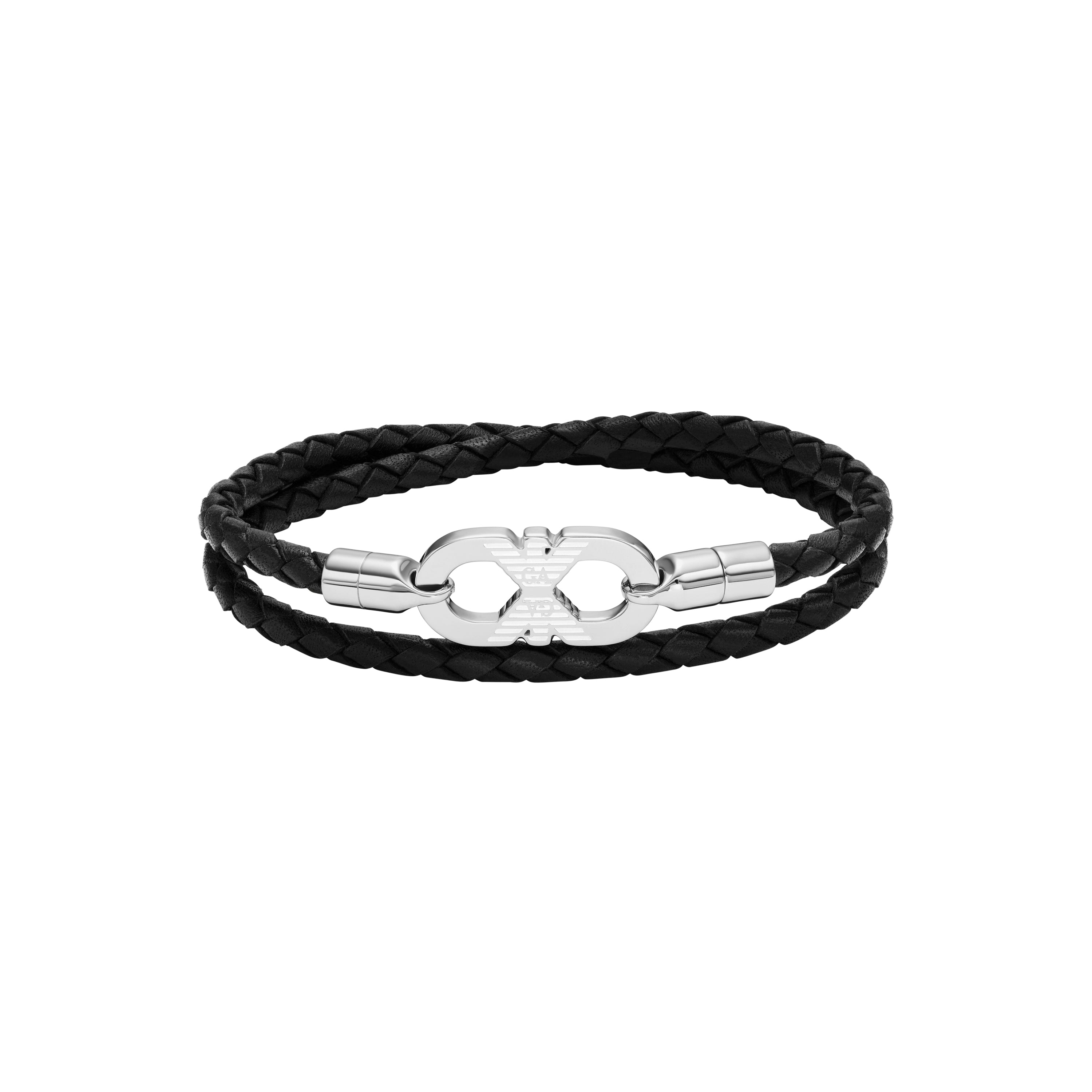 Emporio Armani Silver Black Men's Bracelet EGS3299040