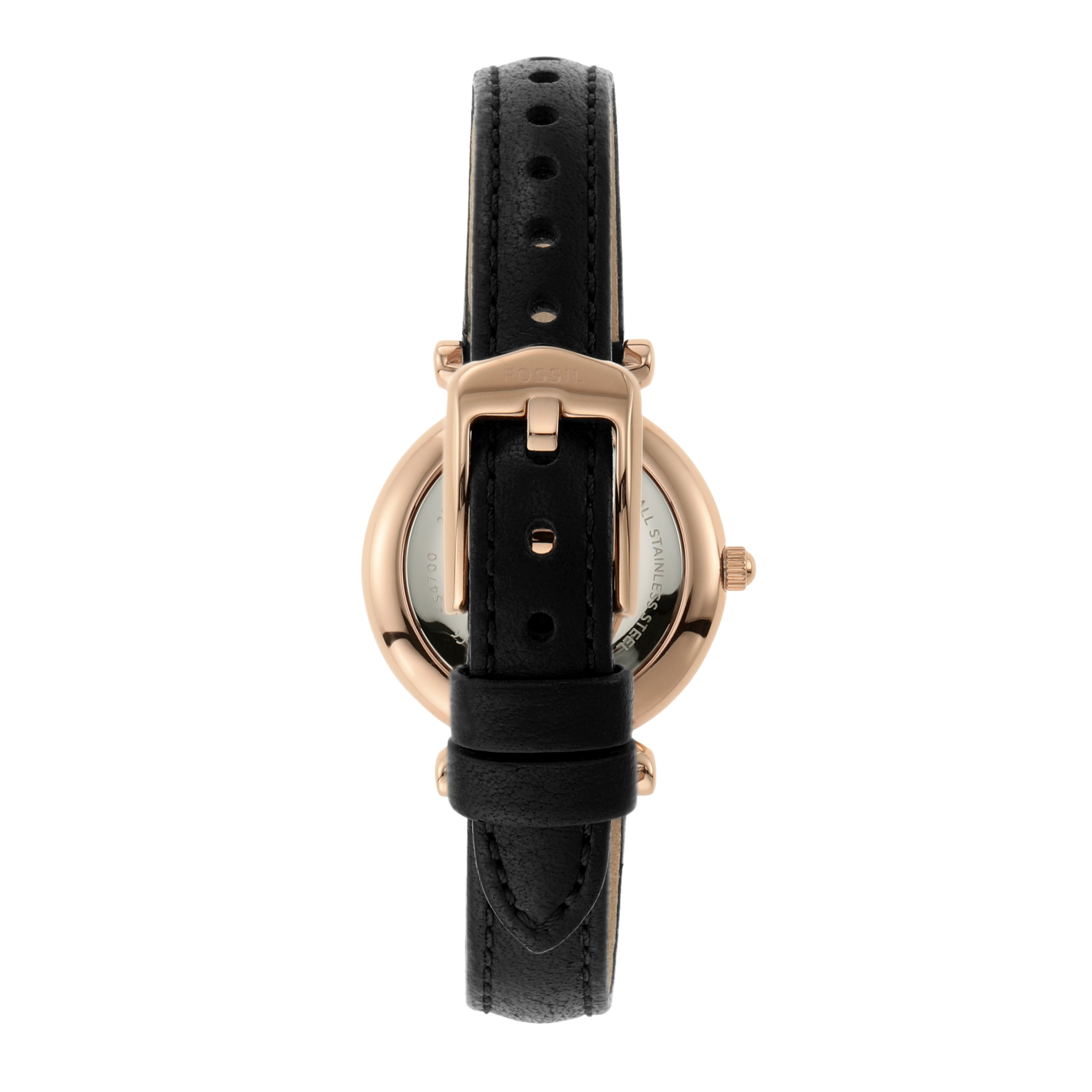 Fossil Carlie Mini Black Leather Strap Watch ES4700