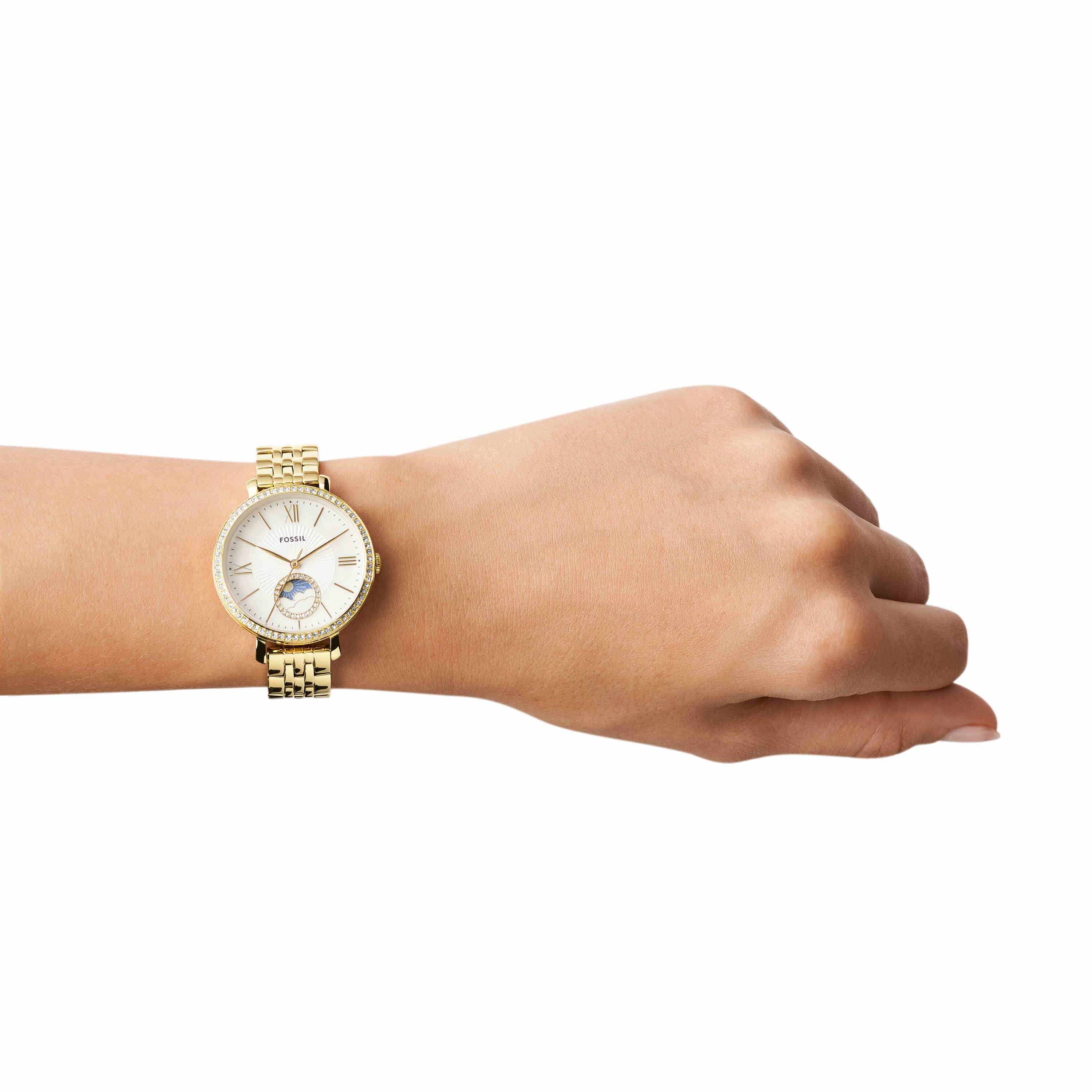 Fossil Jacqueline Sun Moon Multifunction Gold Stainless Steel Watch ES5167