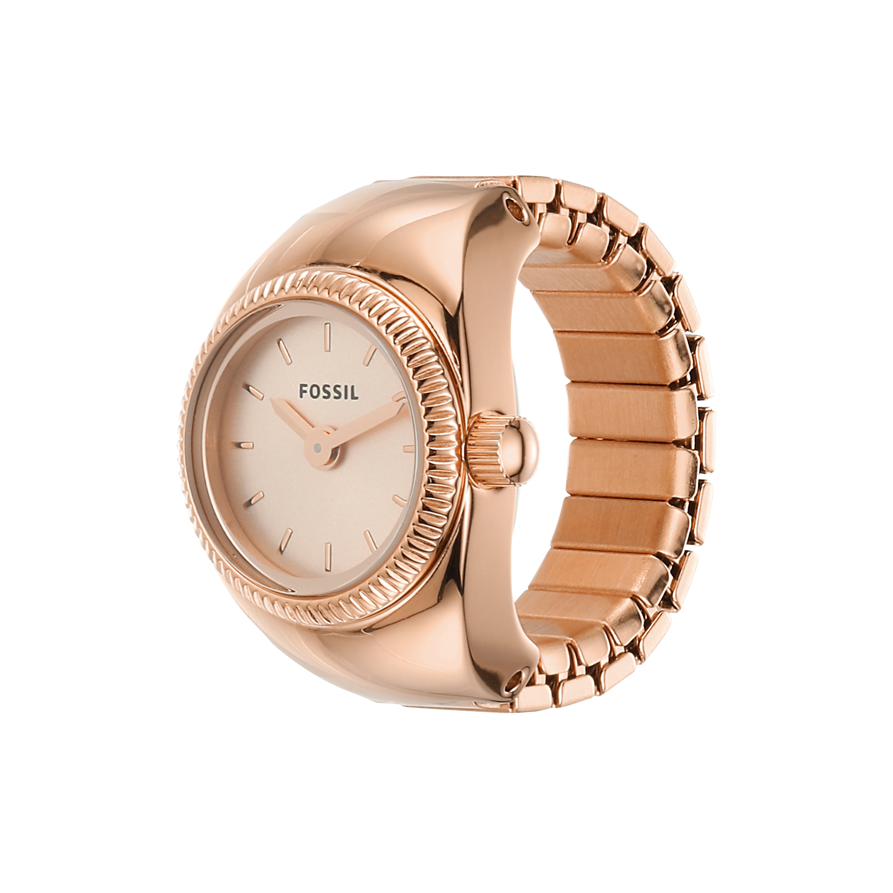 Fossil Elegance Ring Watch ES5247 – Rose Gold Two-Hand Timepiece