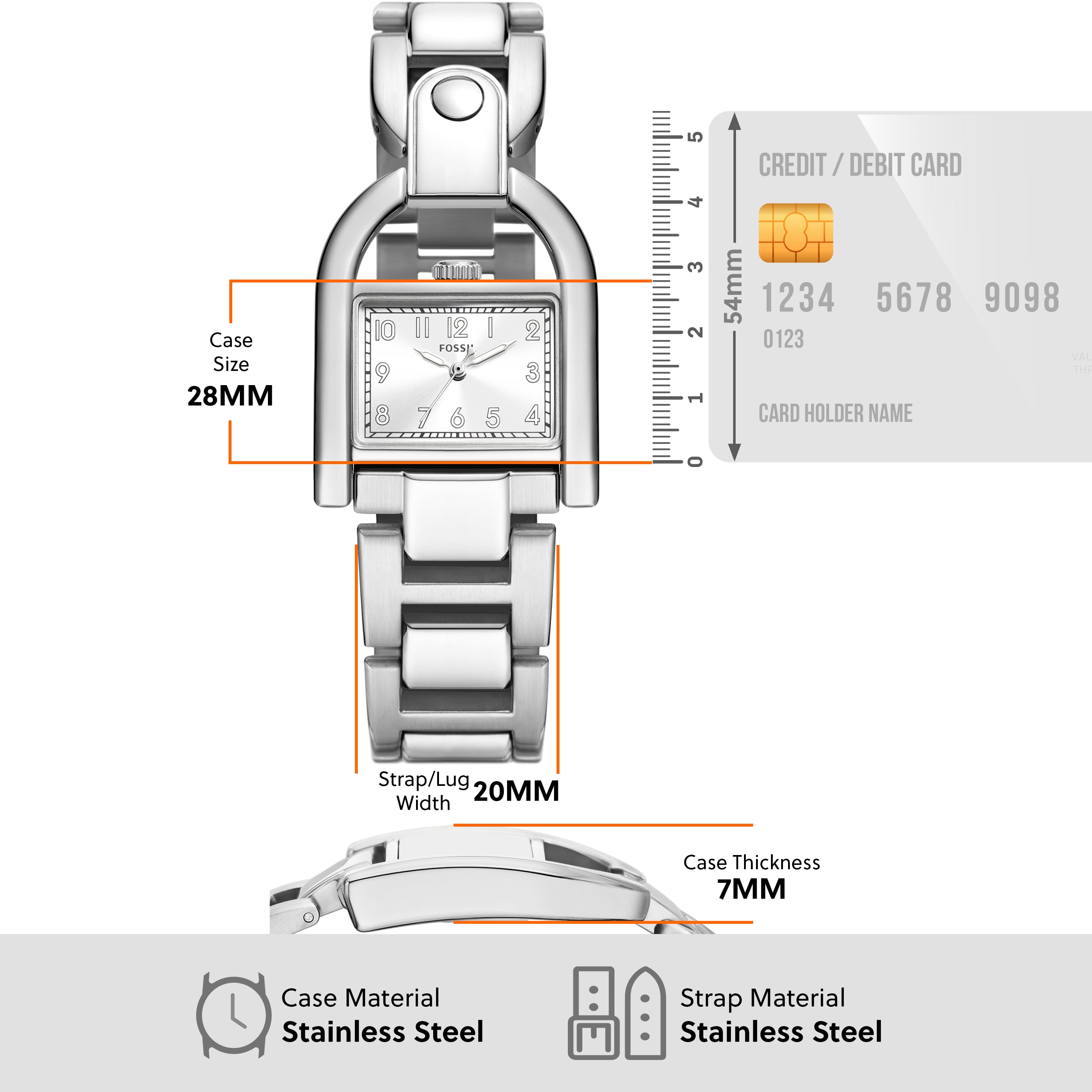 Fossil Harwell Sleek Stainless Steel Three-Hand Watch ES5326