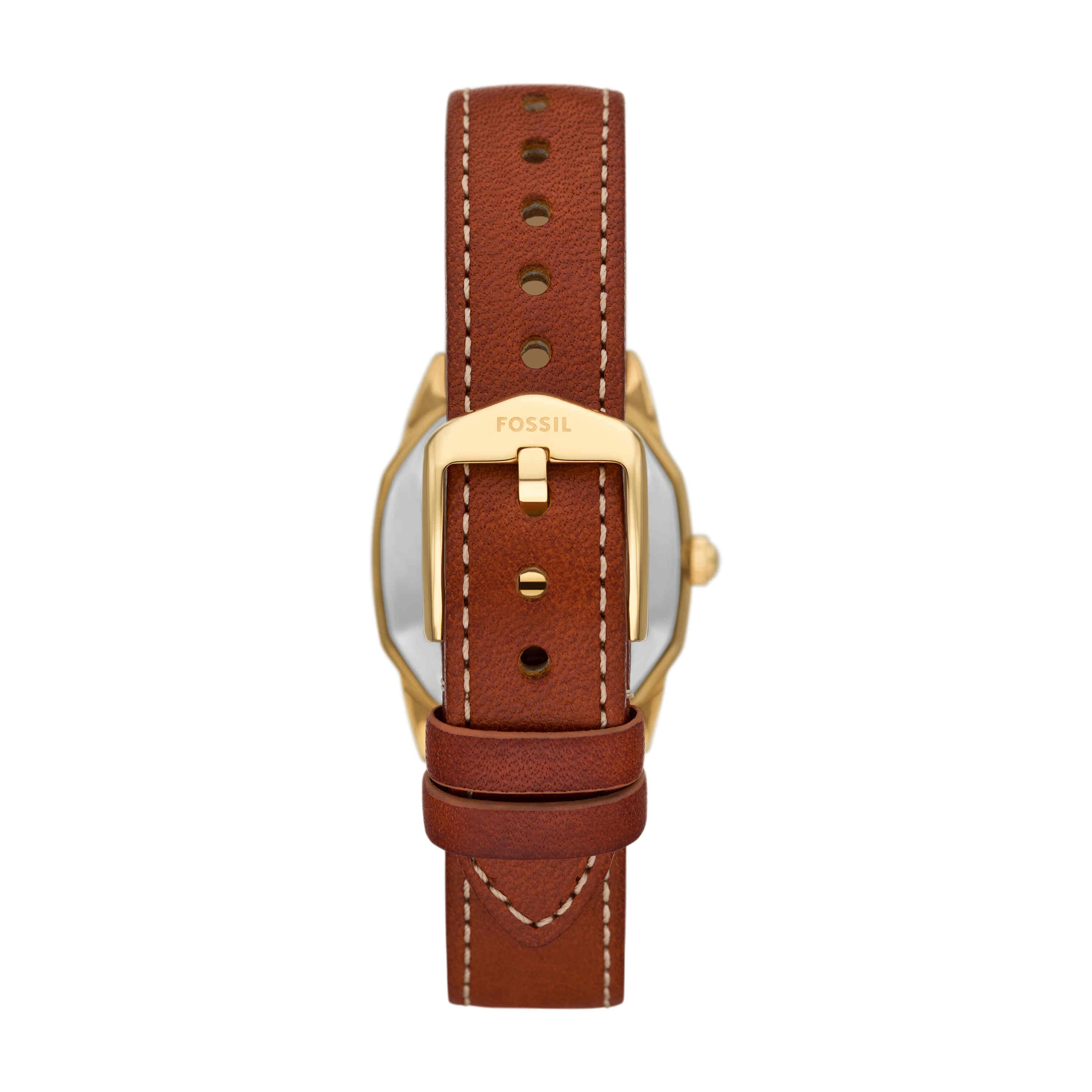 Fossil Harlow Medium Brown Leather Cream Dial Watch ES5364