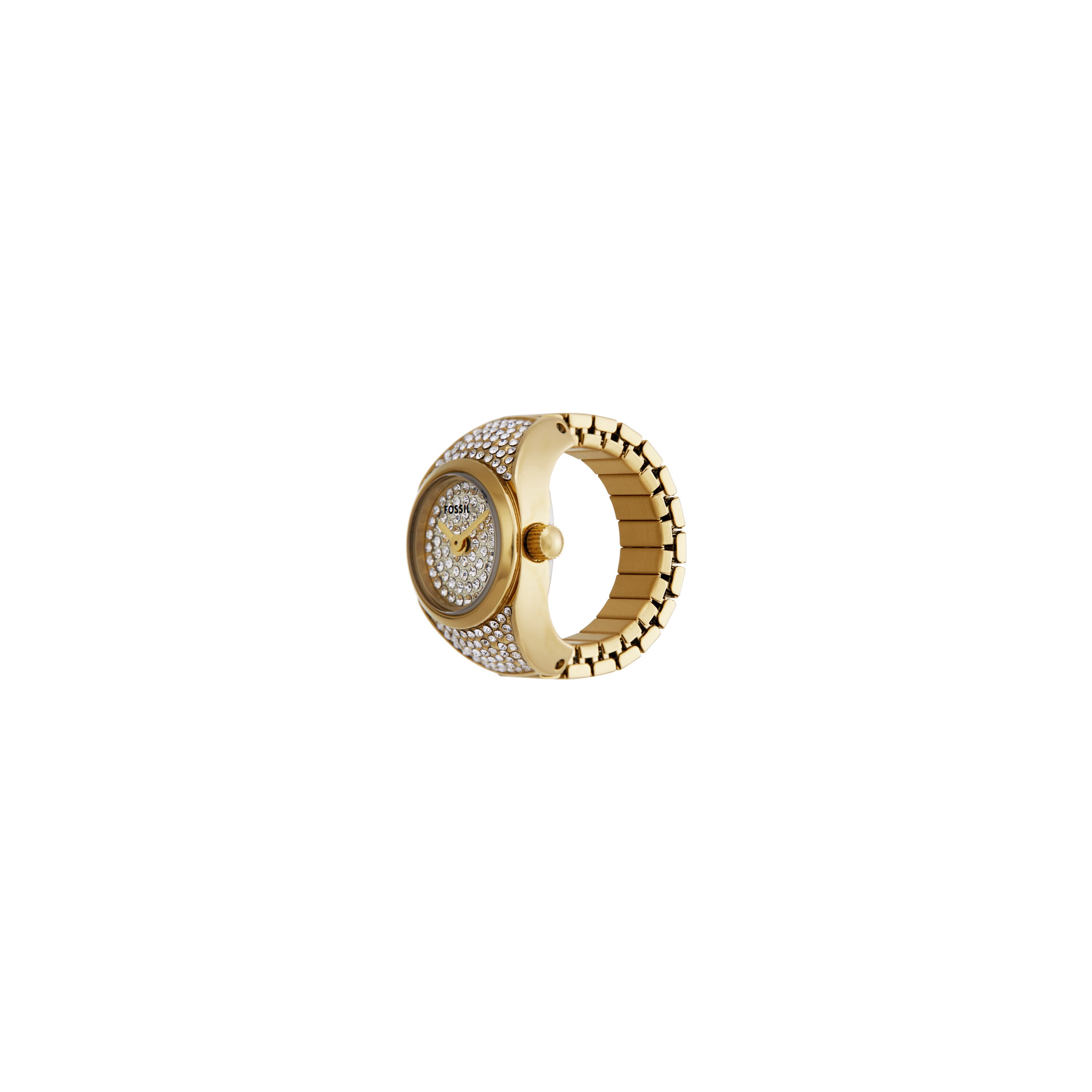 Fossil Gold Tone Stainless Steel Gold Dial Watch Ring ES5392