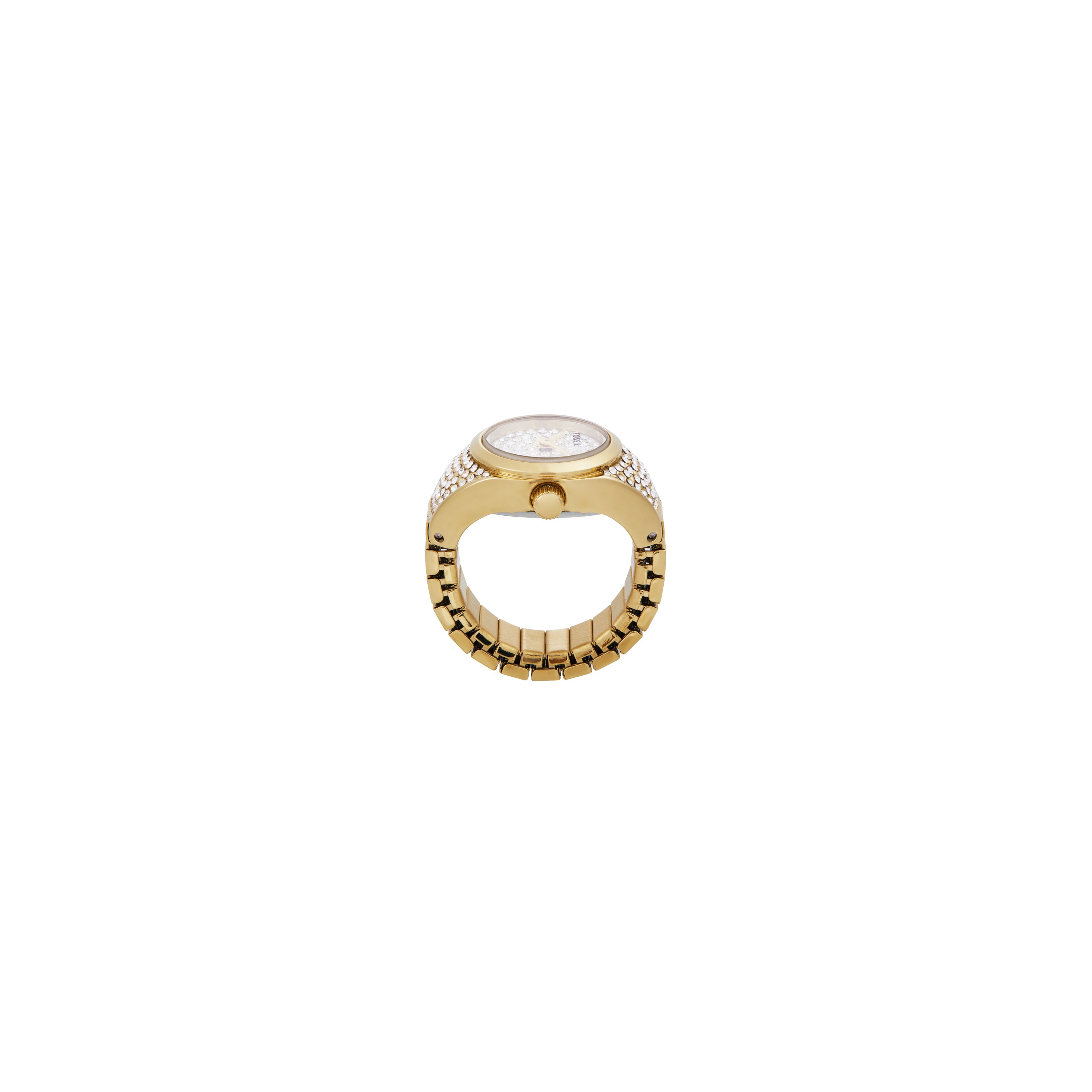Fossil Gold Tone Stainless Steel Gold Dial Watch Ring ES5392