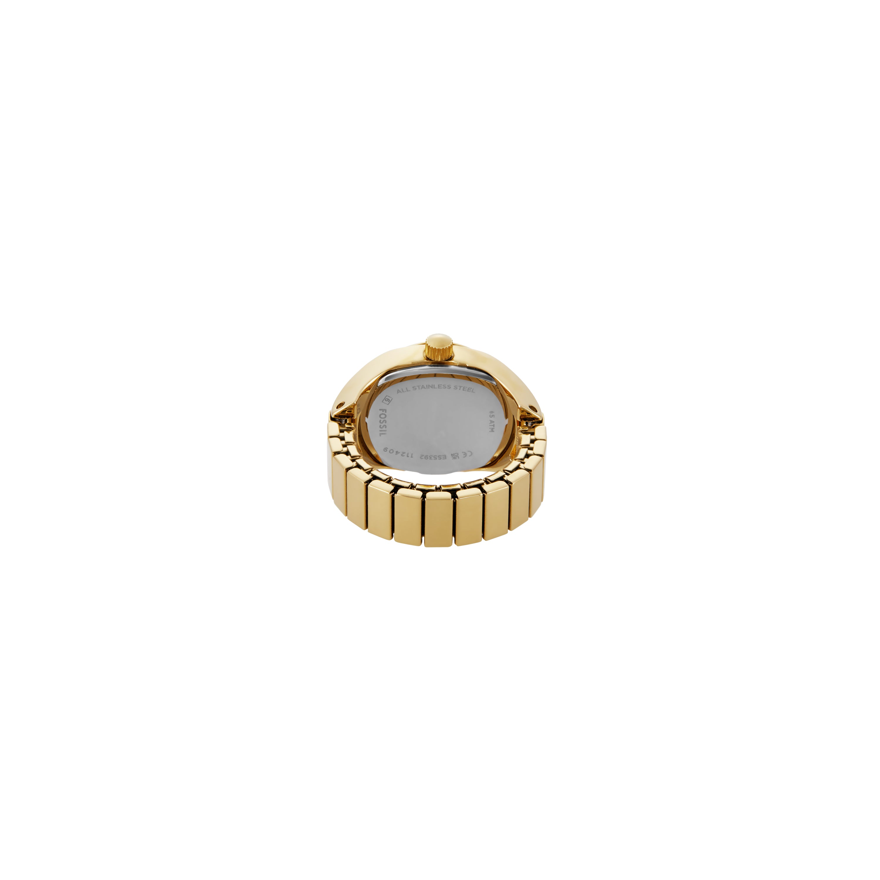 Fossil Gold Tone Stainless Steel Gold Dial Watch Ring ES5392