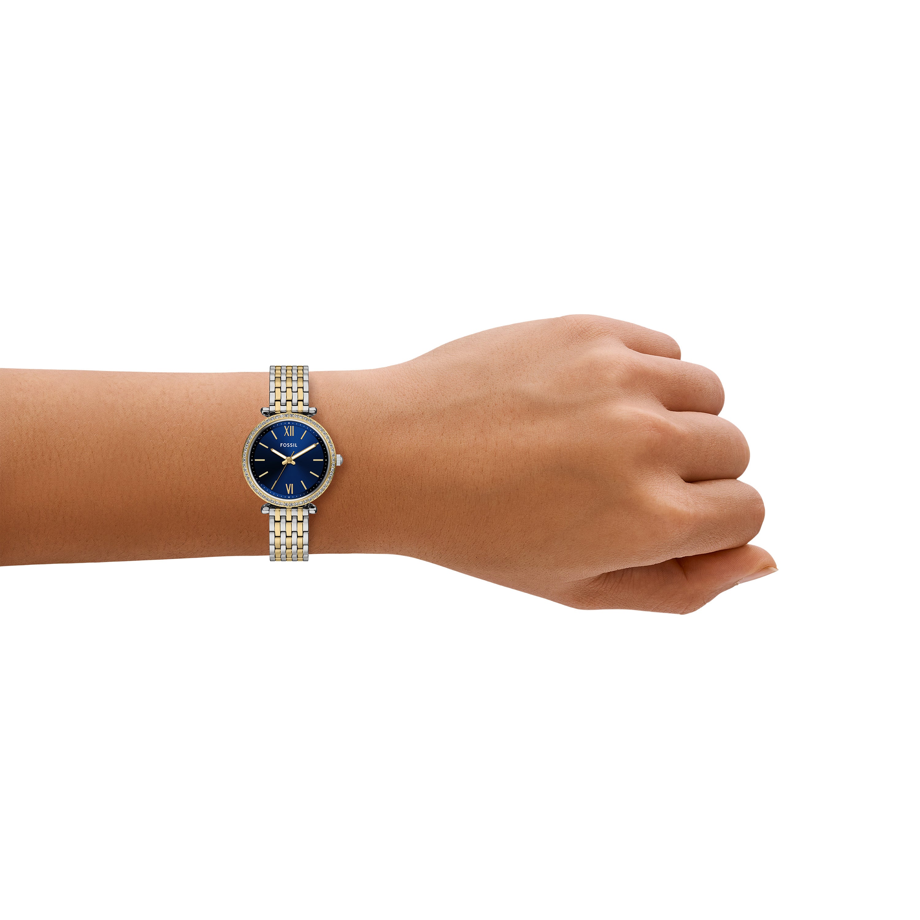 Fossil Carlie Three Hand Two Tone Stainless Steel Watch ES5438