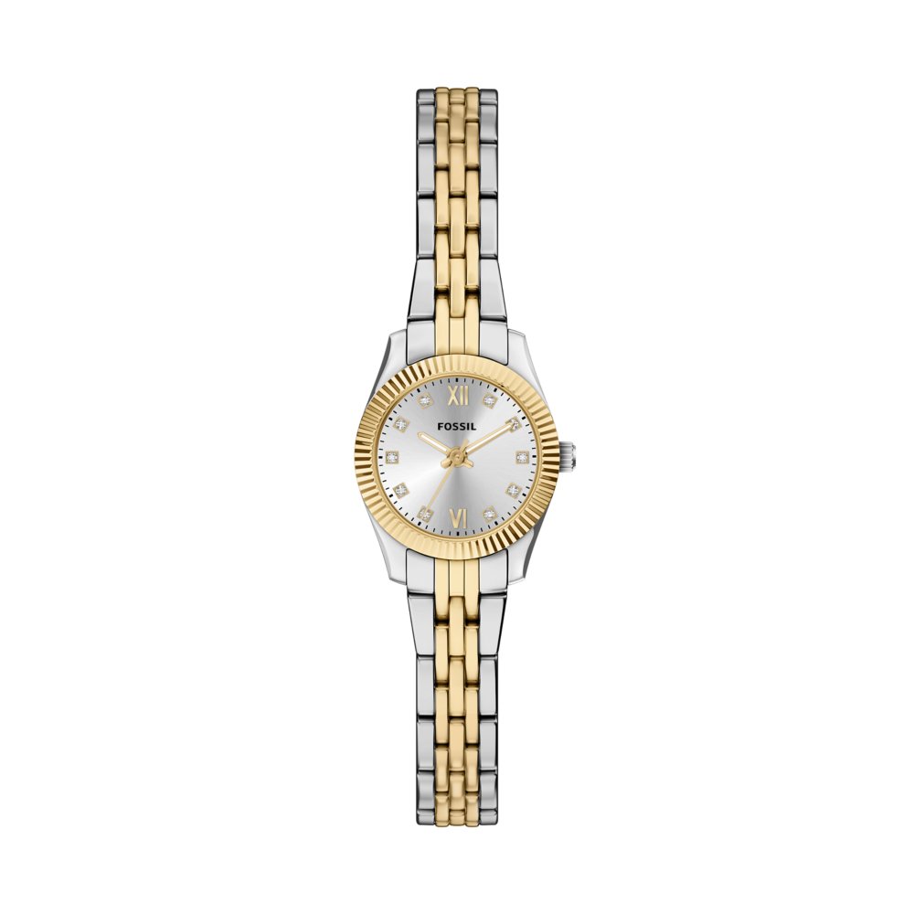 Fossil Scarlette Mini Three-Hand Two-Tone Stainless Steel Women's Watch ES5473