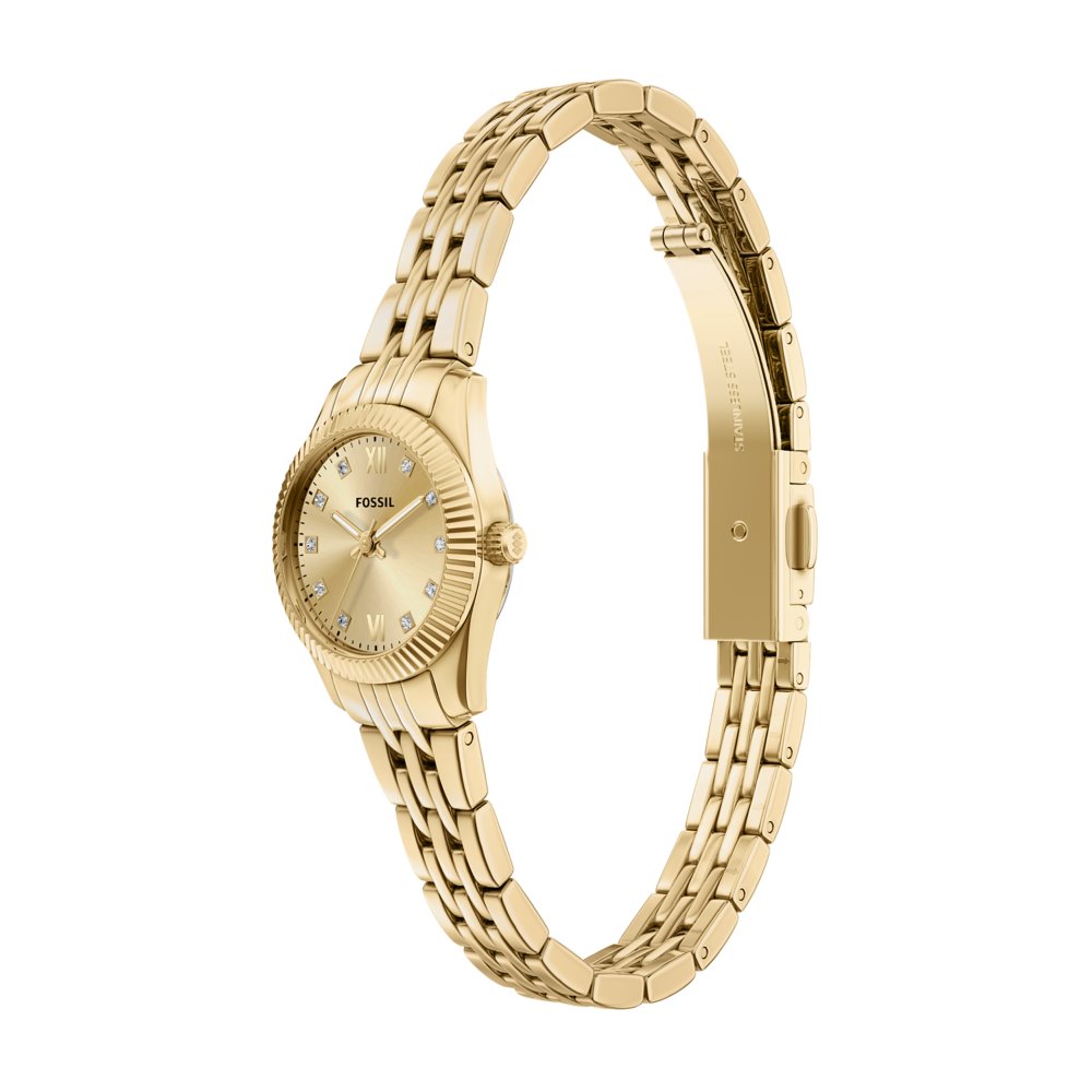 Fossil Scarlette Mini Three-Hand Gold-Tone Stainless Steel Women's Watch ES5474